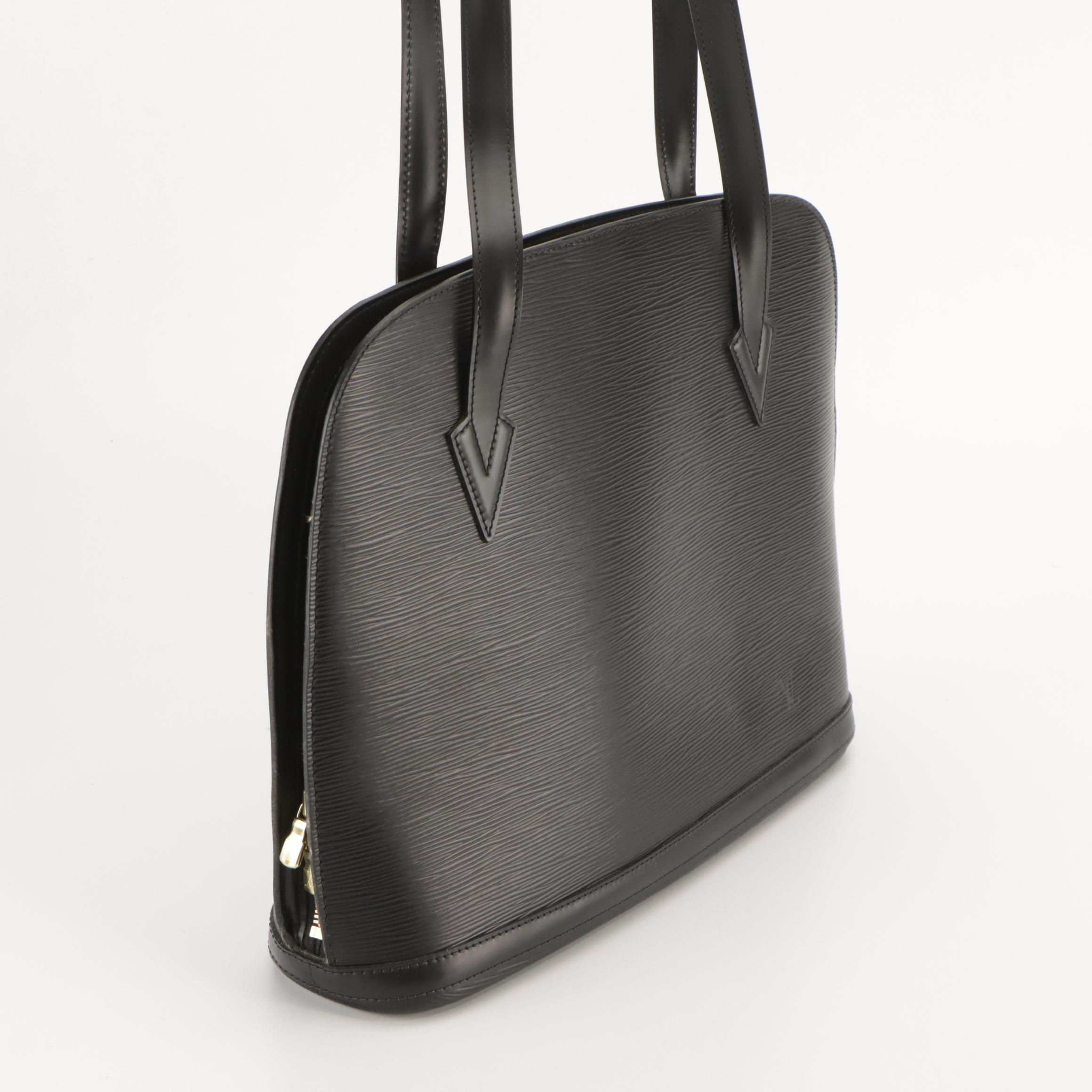 Louis Vuitton Lussac Bag in Black Epi/Smooth Leather