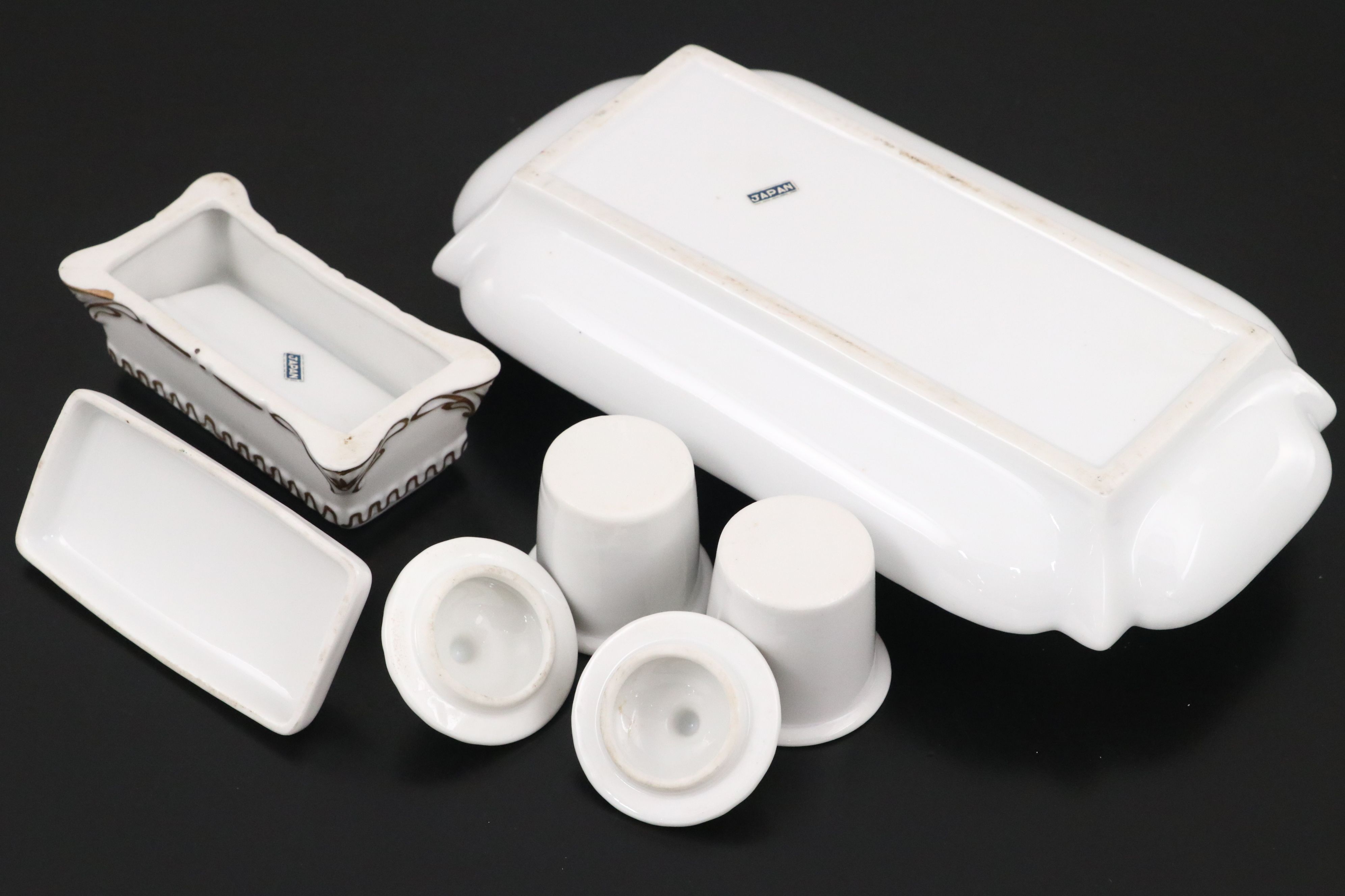 Victorian Style Porcelain Desk Set, Mid to Late 20th Century