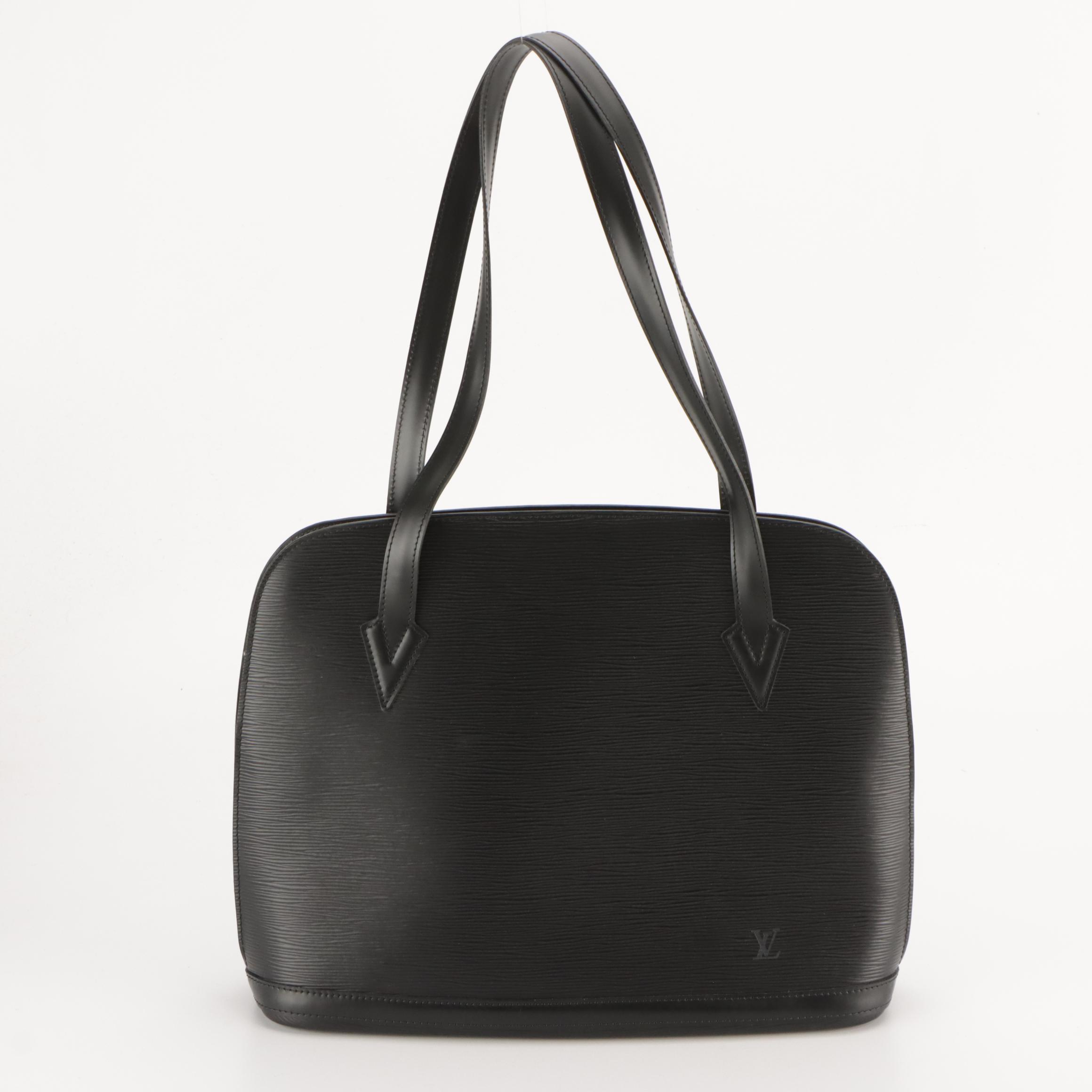 Louis Vuitton Lussac Bag in Black Epi/Smooth Leather