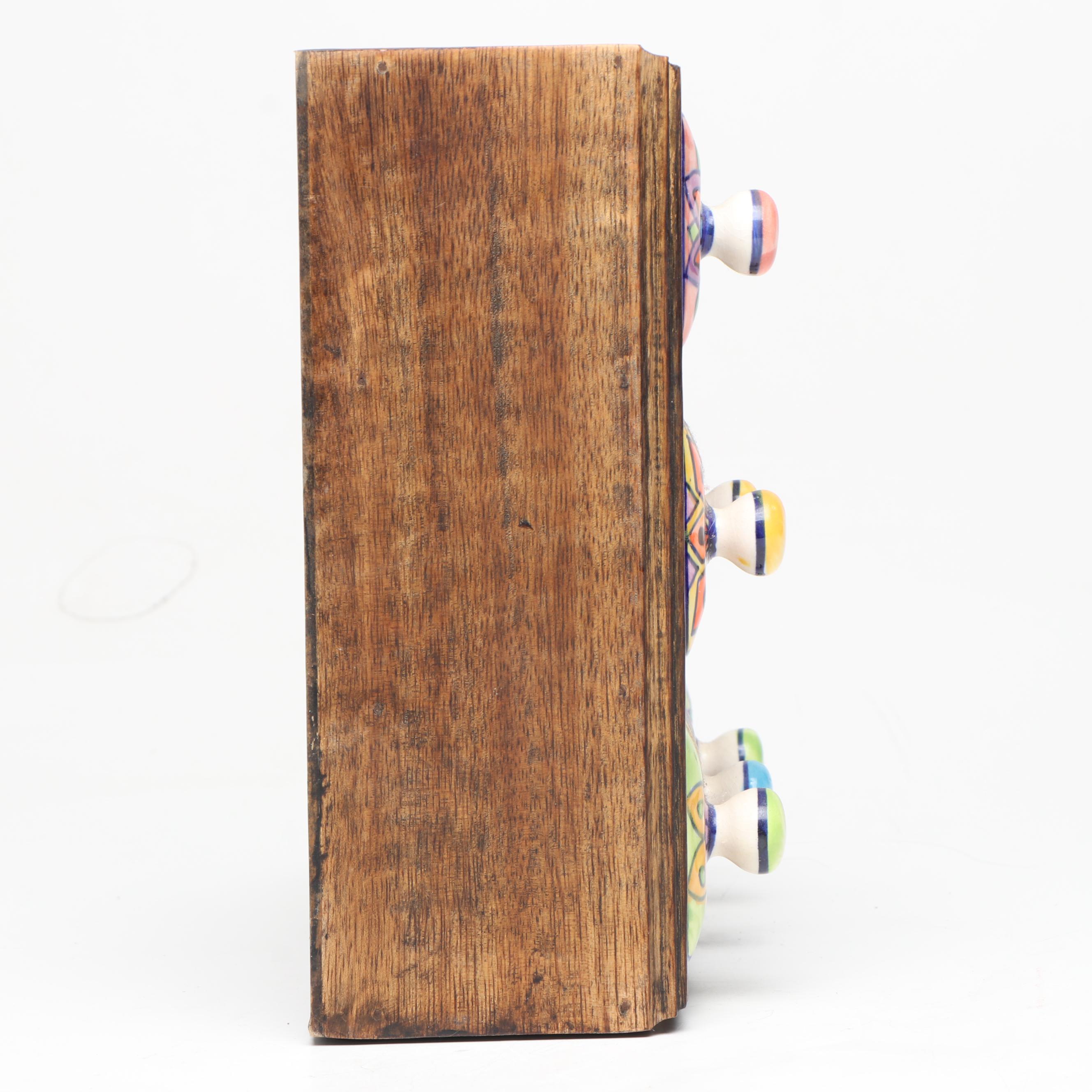 Stone Mortar and Pestle with Wood and Ceramic Spice Chest