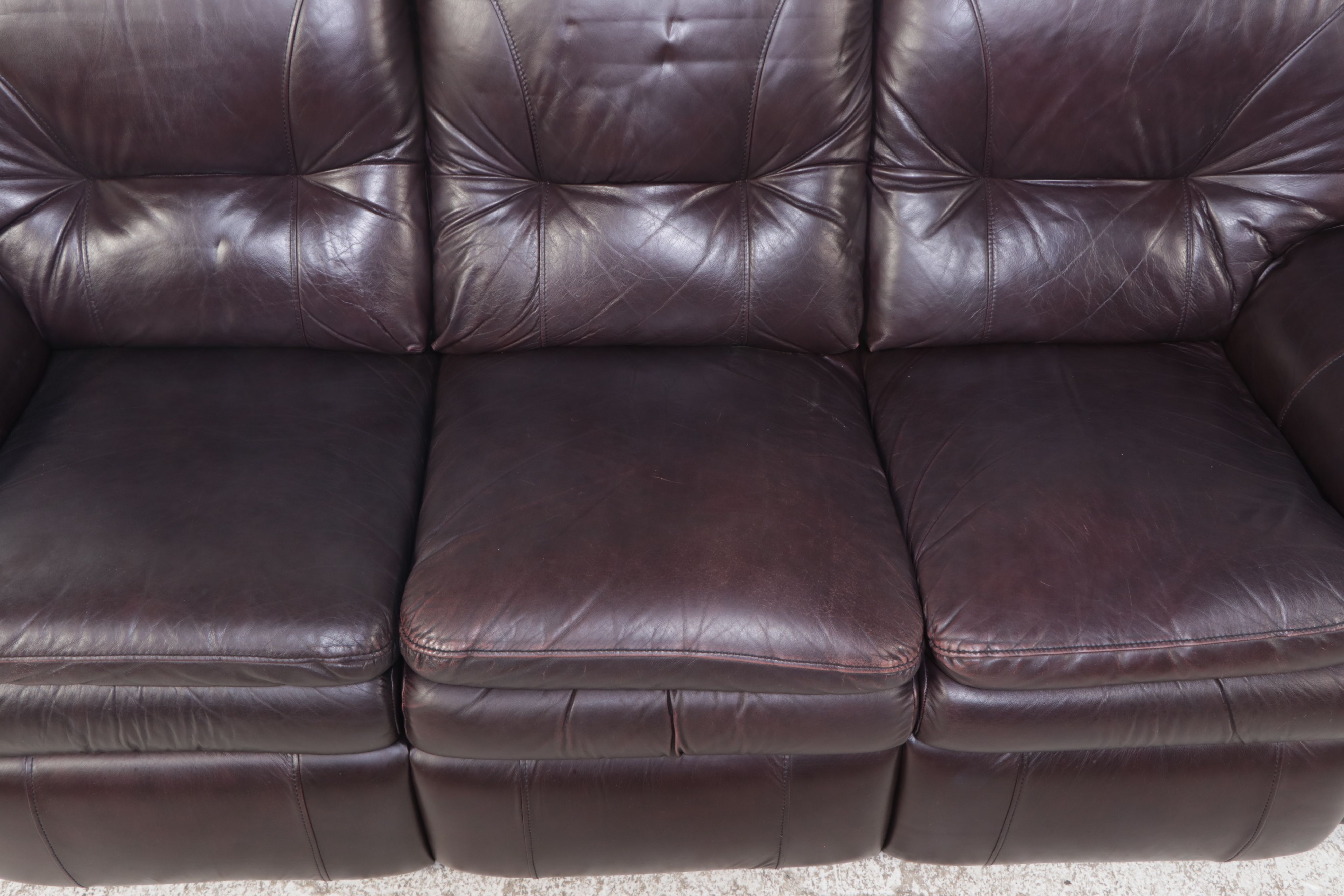 La-Z-Boy Brown Leather Upholstered Reclining Sofa, 2004