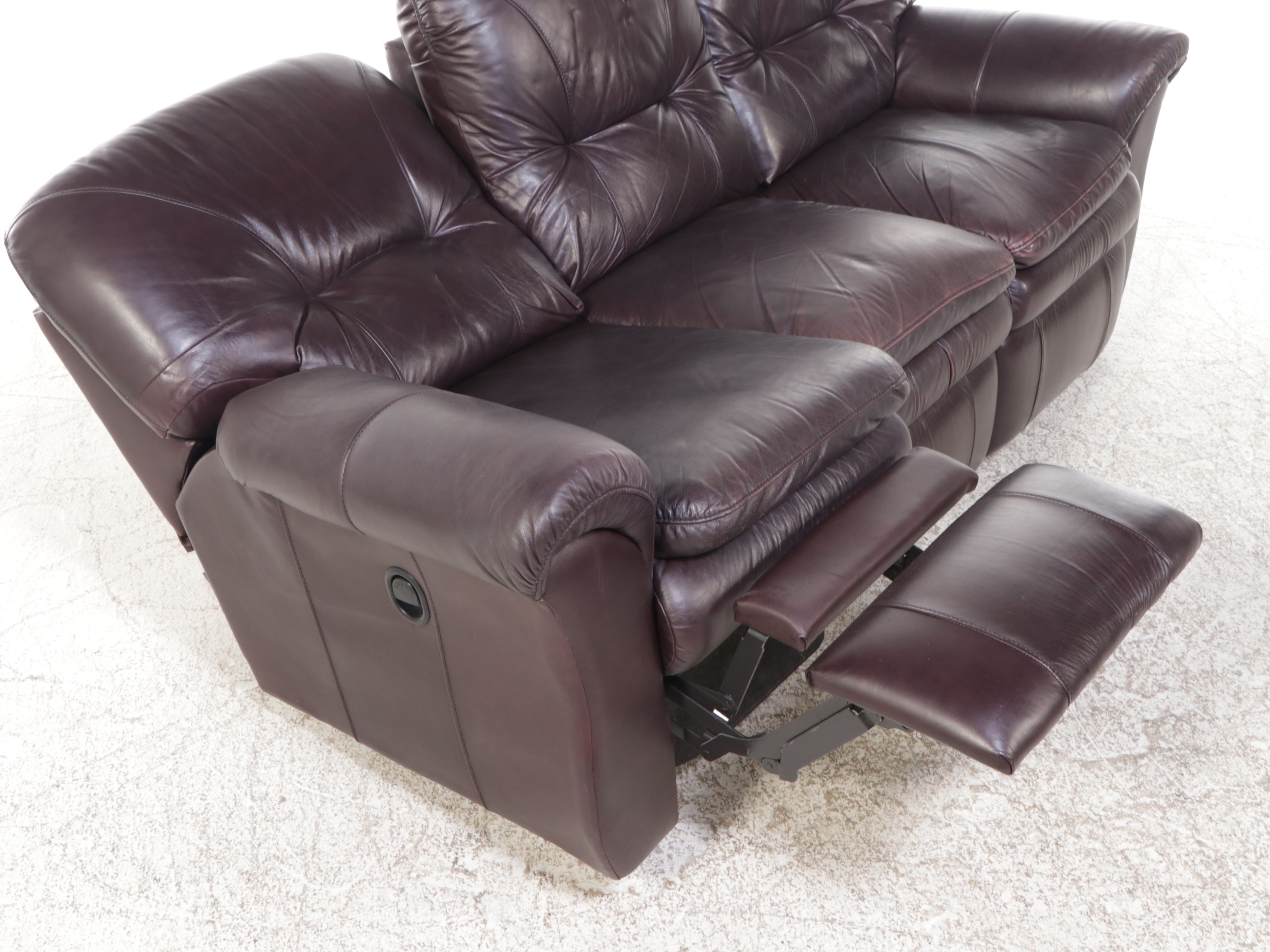 La-Z-Boy Brown Leather Upholstered Reclining Sofa, 2004
