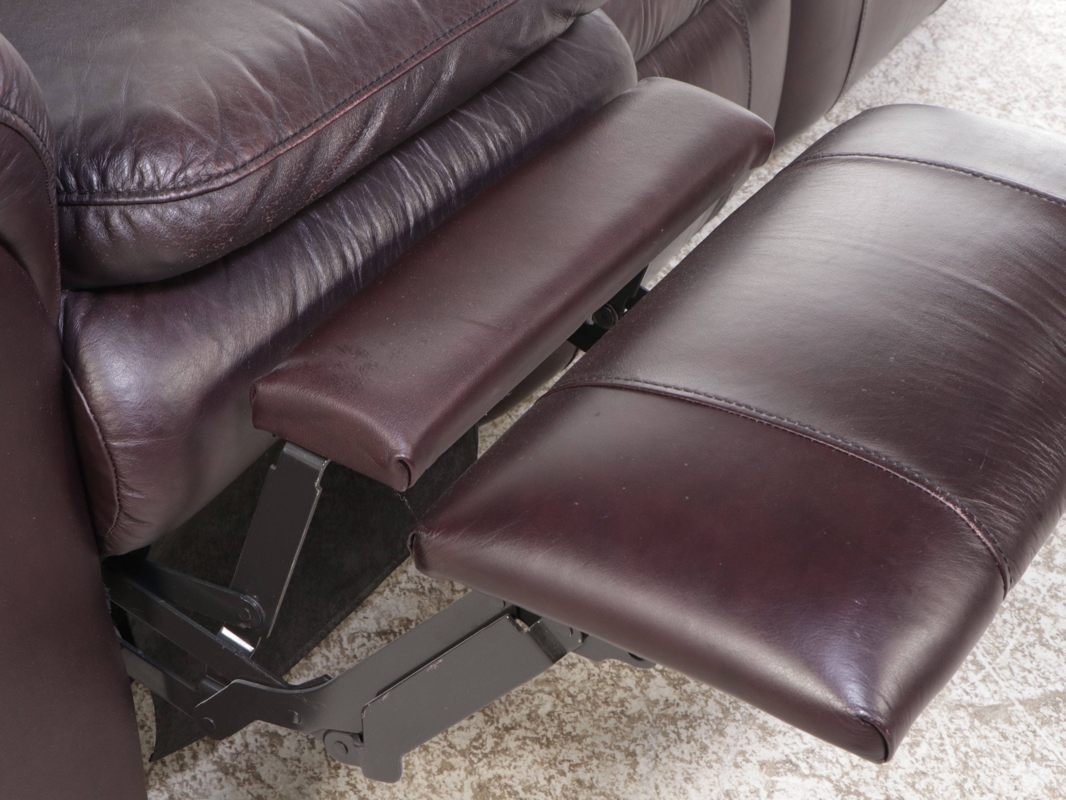 La-Z-Boy Brown Leather Upholstered Reclining Sofa, 2004