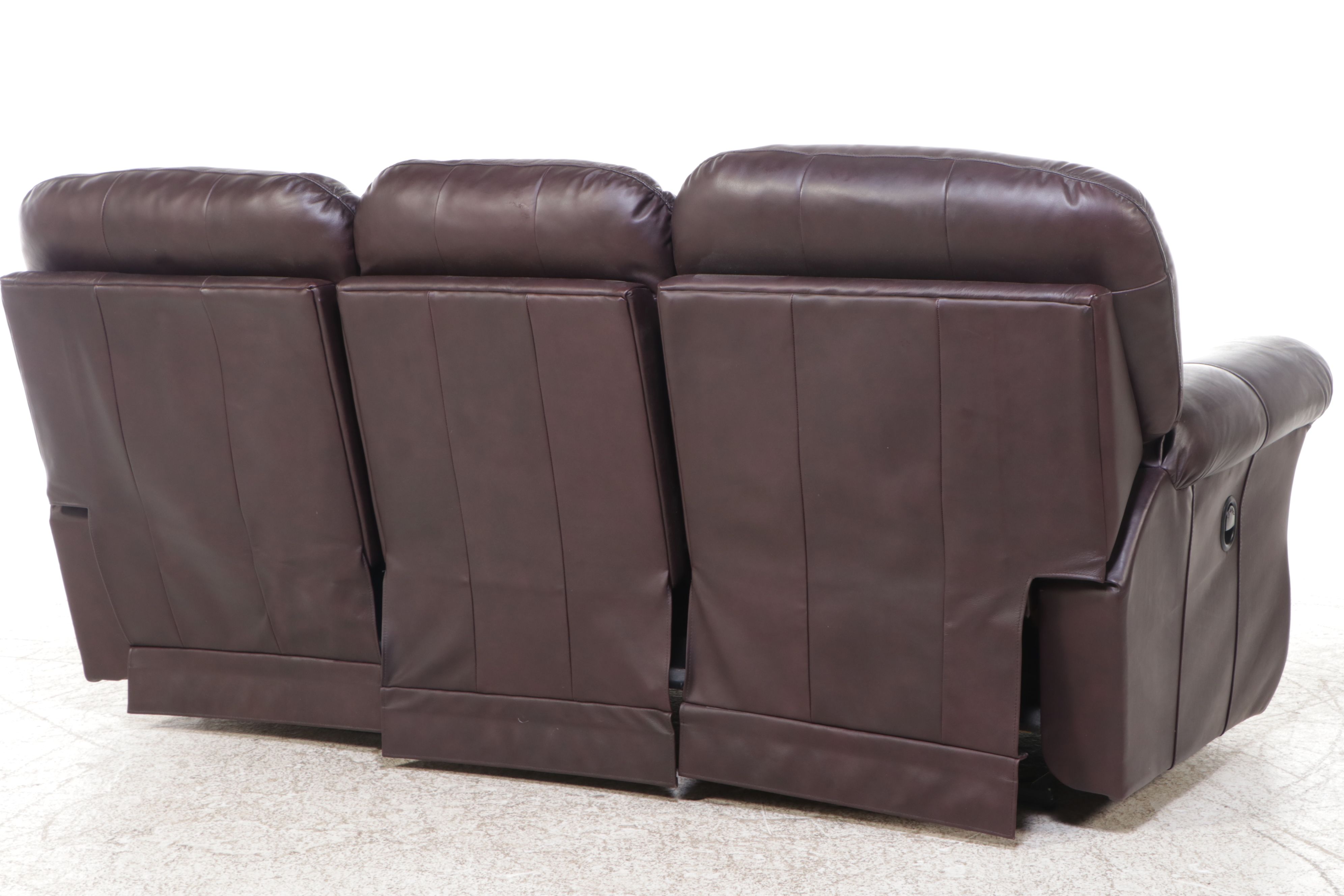 La-Z-Boy Brown Leather Upholstered Reclining Sofa, 2004