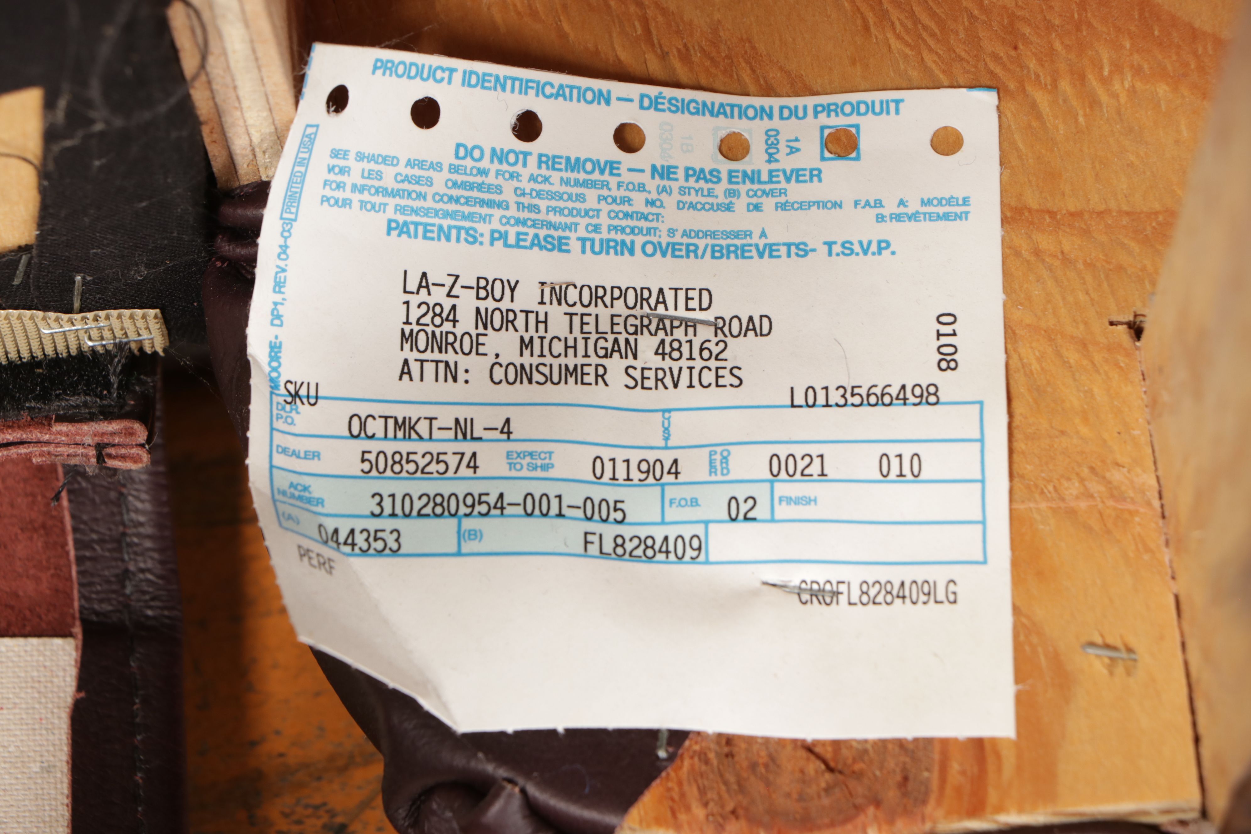 La-Z-Boy Brown Leather Upholstered Reclining Sofa, 2004