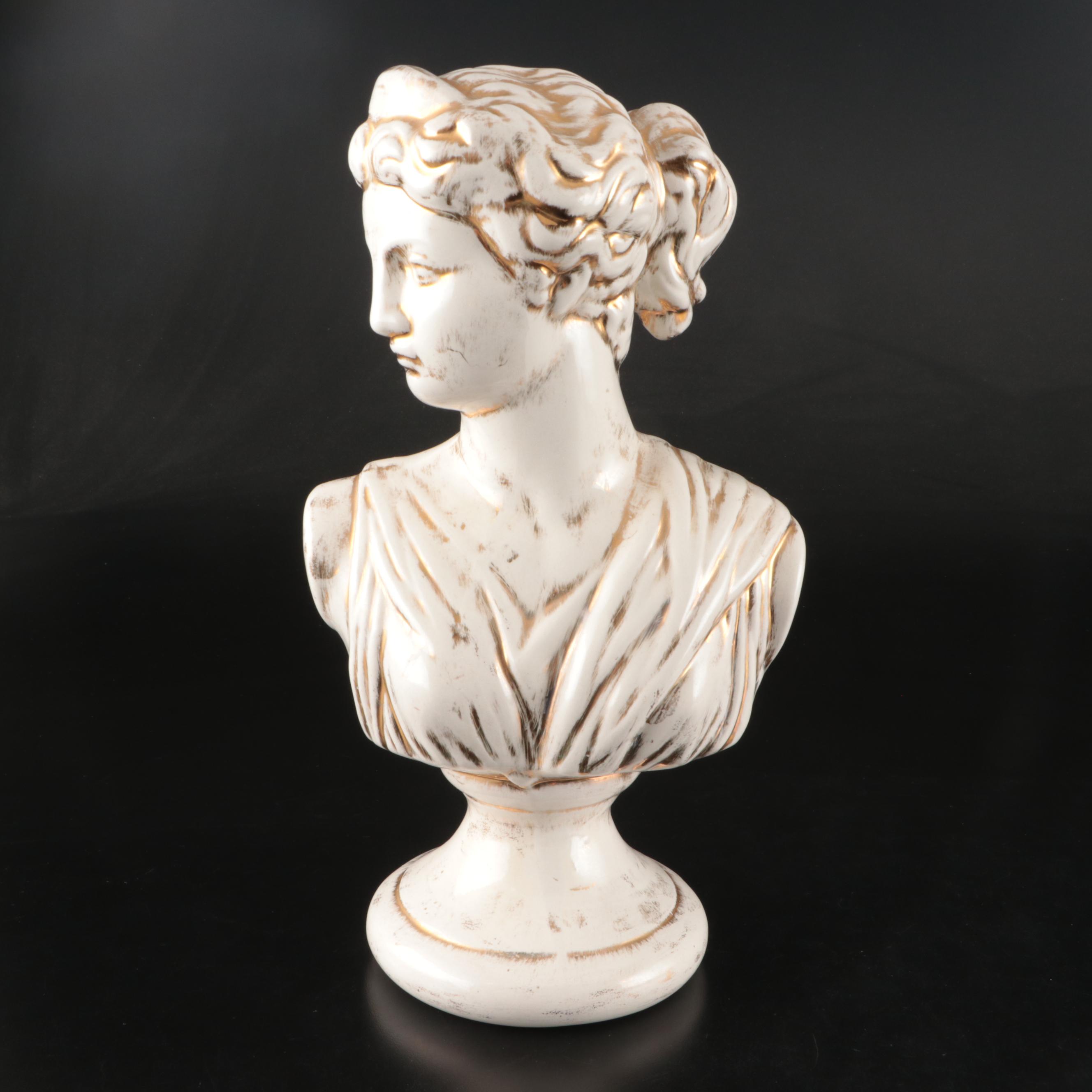 Ceramic Busts after "Bust of Diana" and "Mercury"