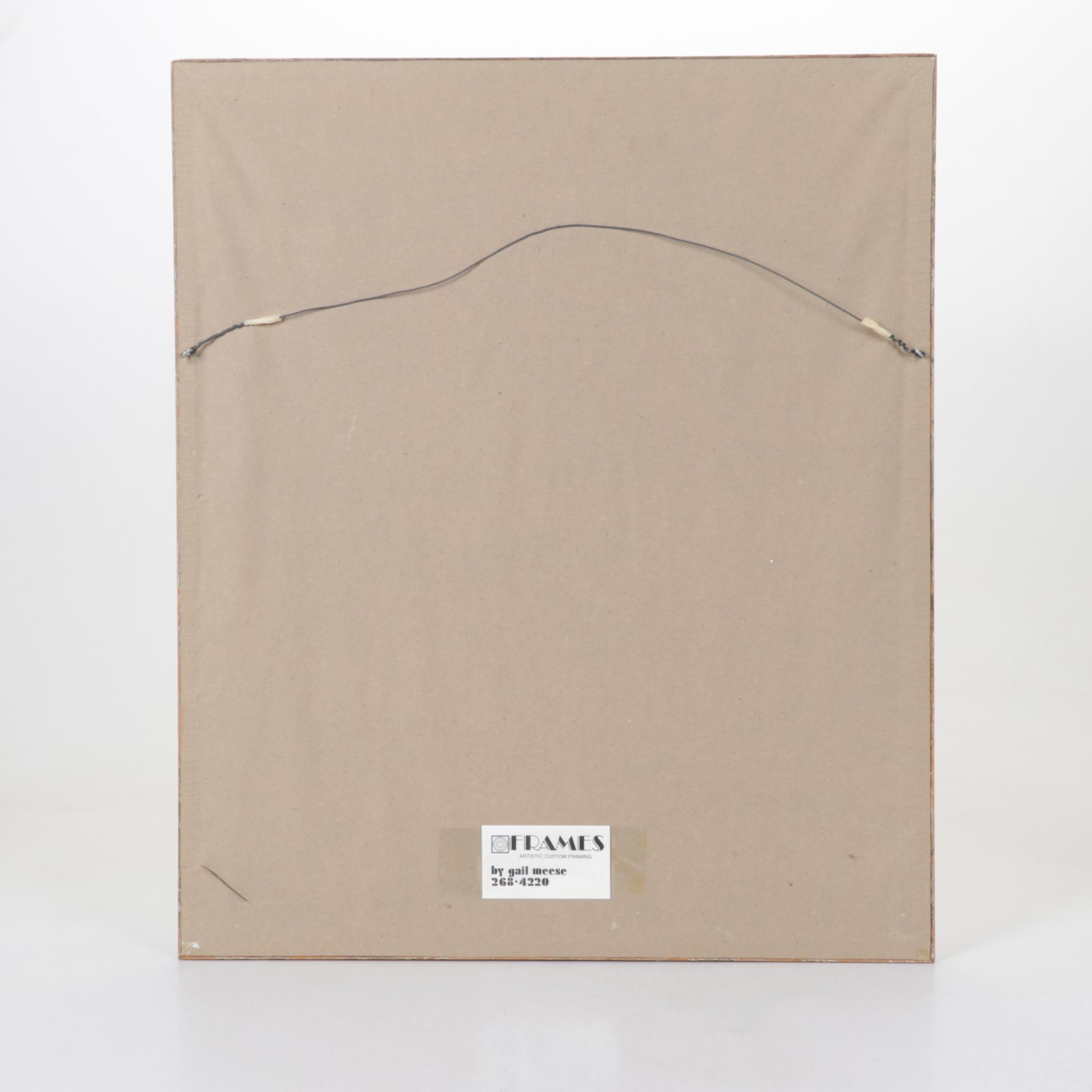 Oil Painting of Woman Gazing into Chinese Lantern