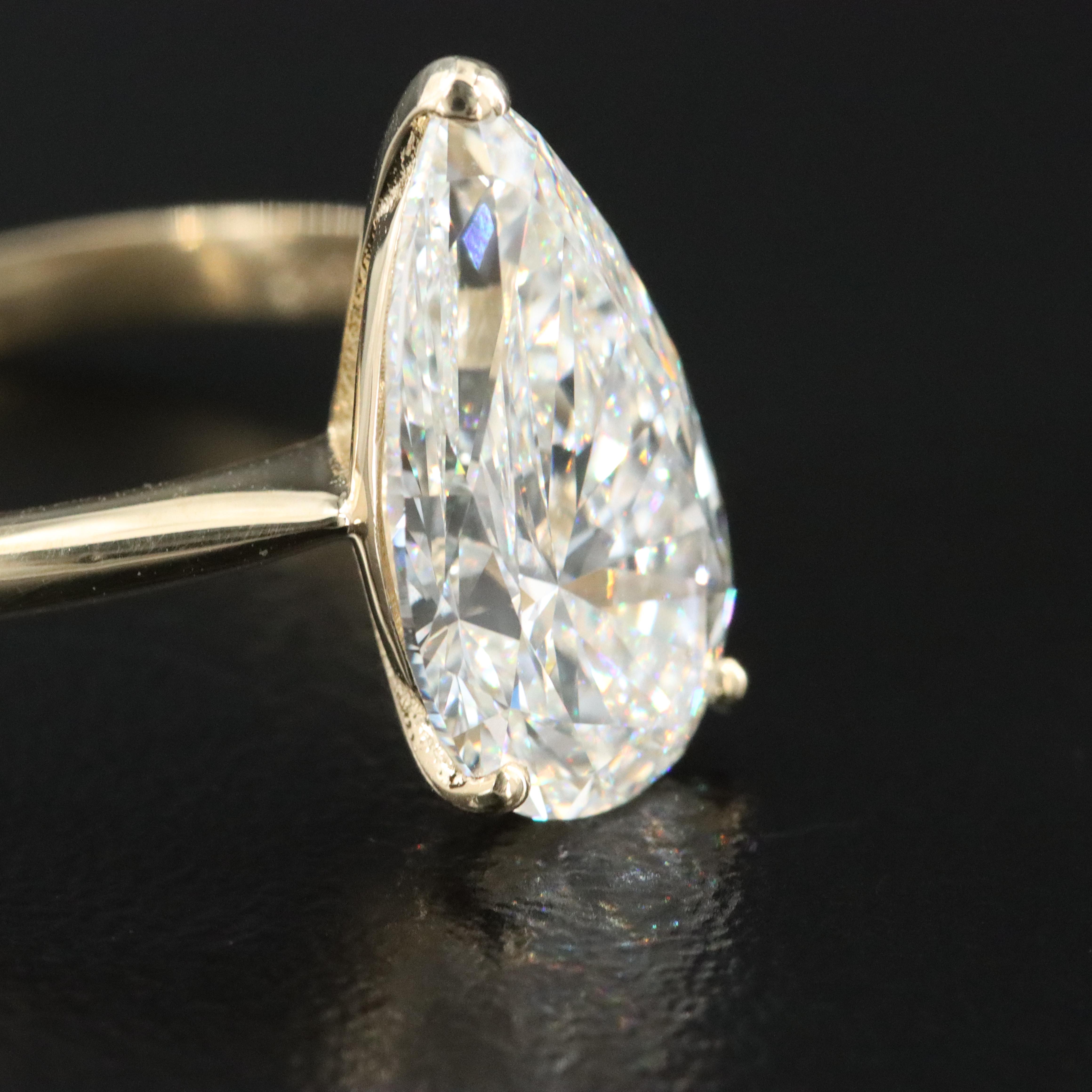 14K 4.37 CT Lab Grown Diamond Solitaire Ring with IGI Report