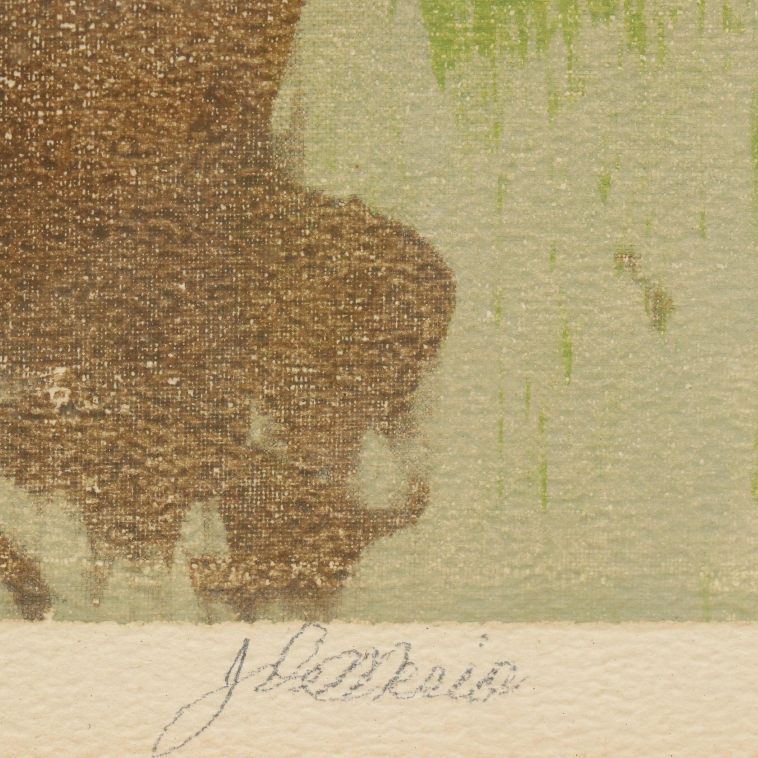 Leslie Larsson Serigraph of Performer and Horse, Mid-Late 20th Century