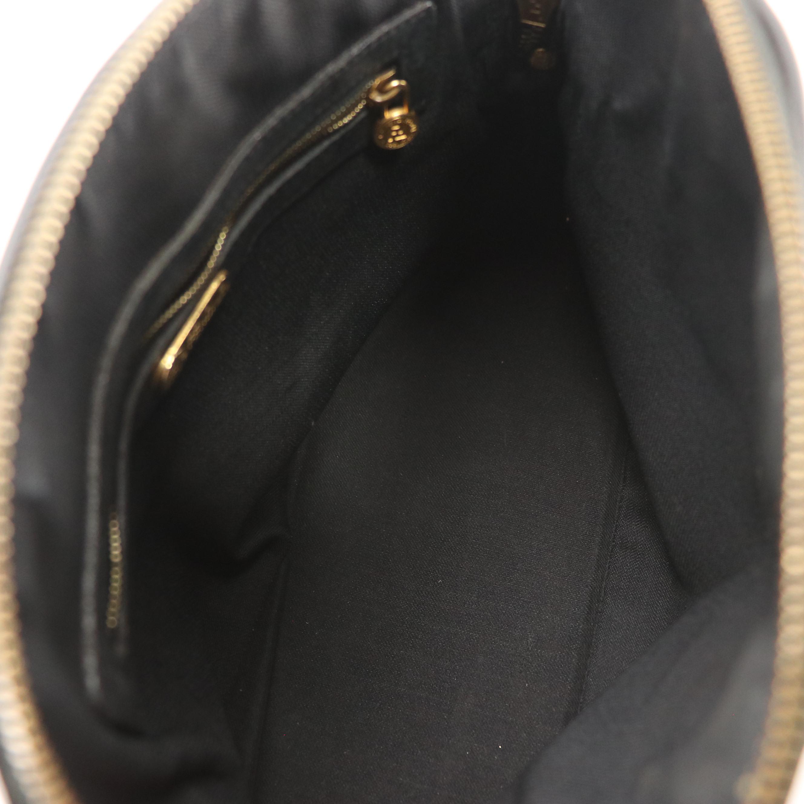 Fendi Dome Satchel in Pequin Striped Canvas and Brown Leather Trim