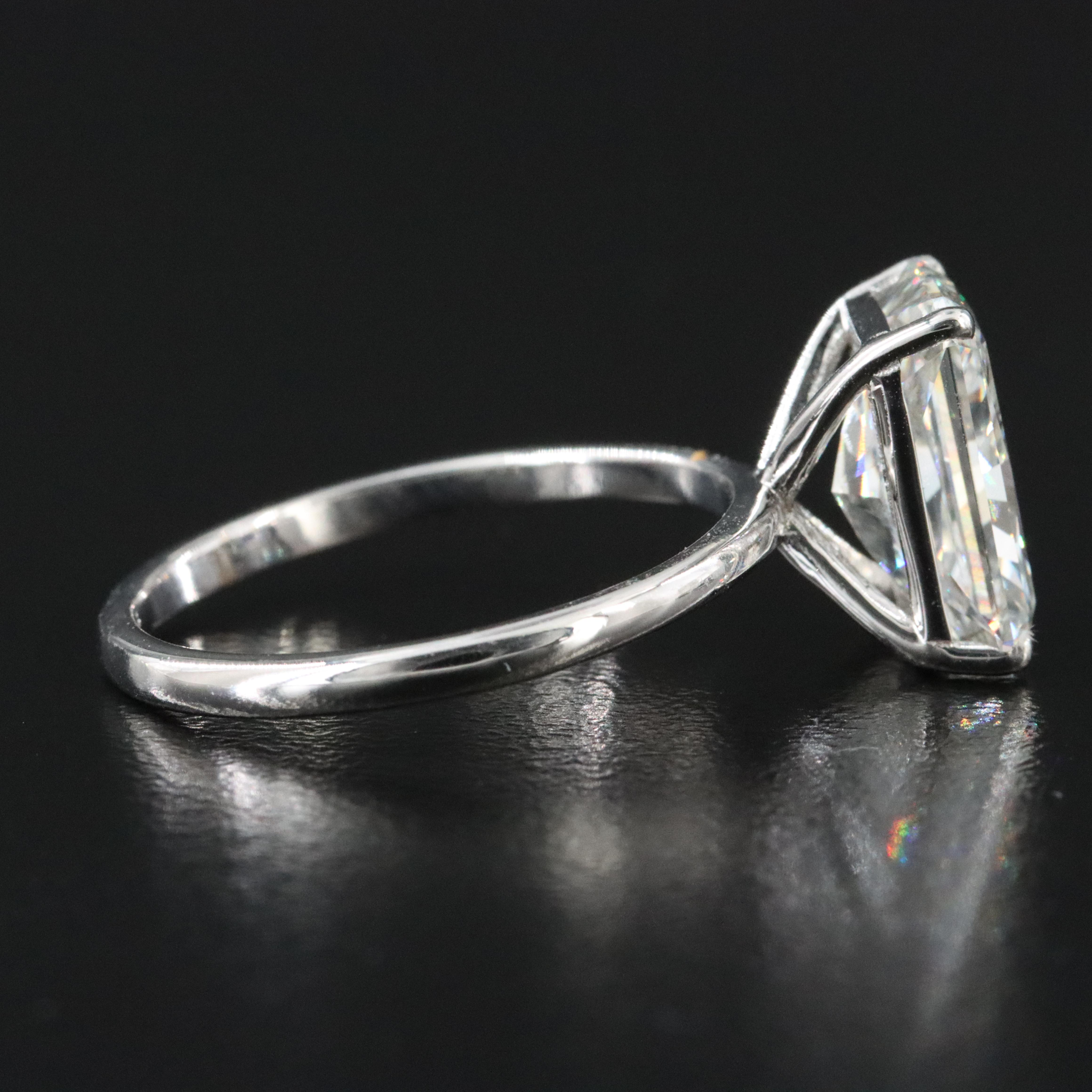 18K 4.02 CT Lab Grown Diamond Solitaire Ring with IGI Report