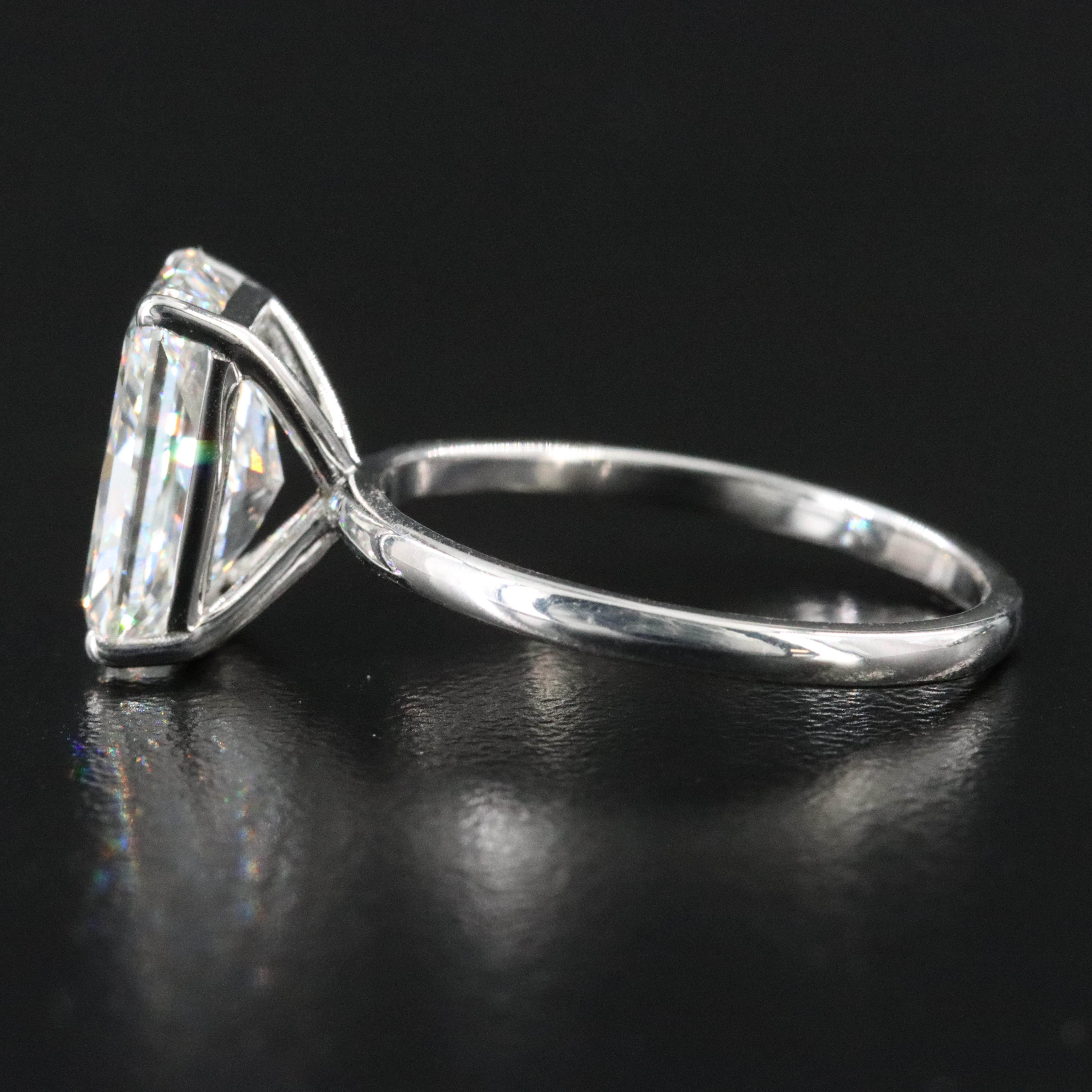 18K 4.02 CT Lab Grown Diamond Solitaire Ring with IGI Report