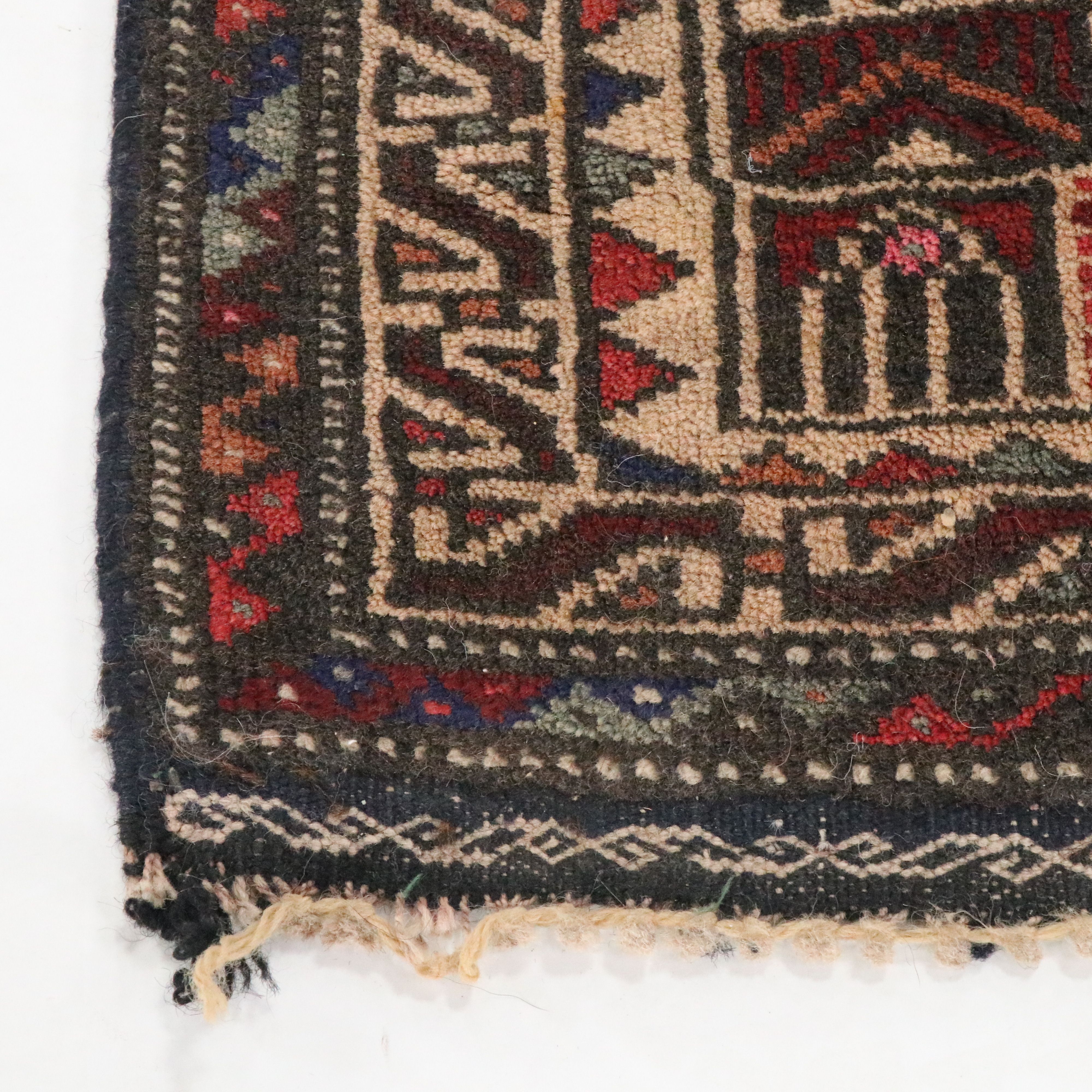 1'10 x 2'6 Hand-Knotted Afghan Baluch Accent Rug