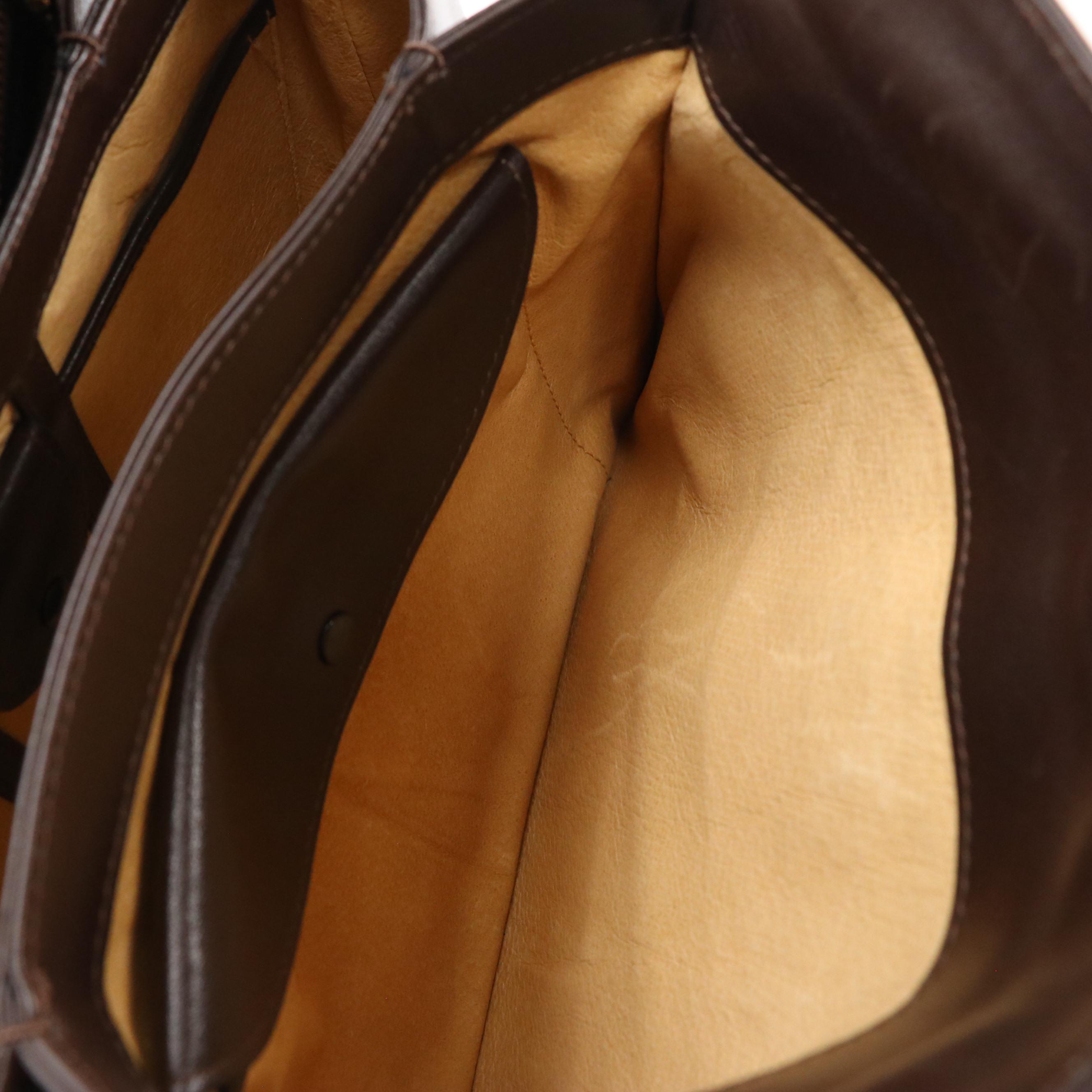 Gucci Brown Leather Flap Handbag with G Twist Lock Hardware