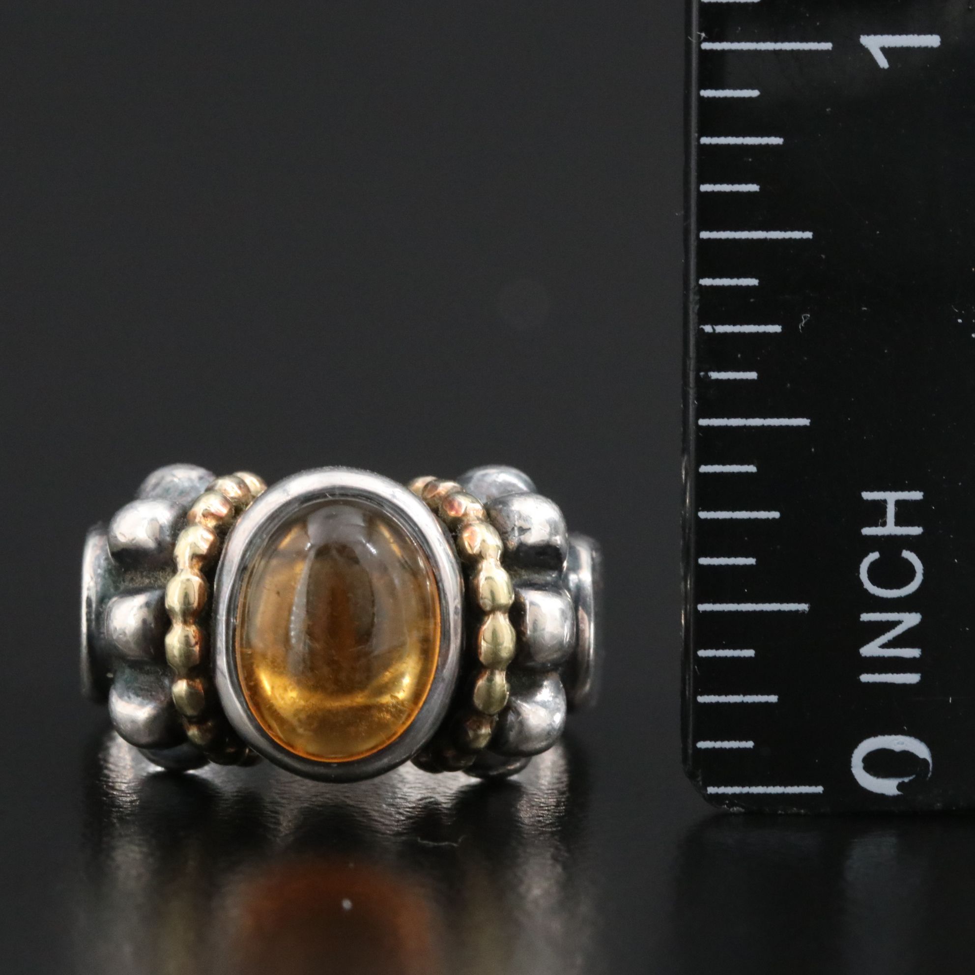 Caviar by Lagos Sterling, 18K and Citrine Ring