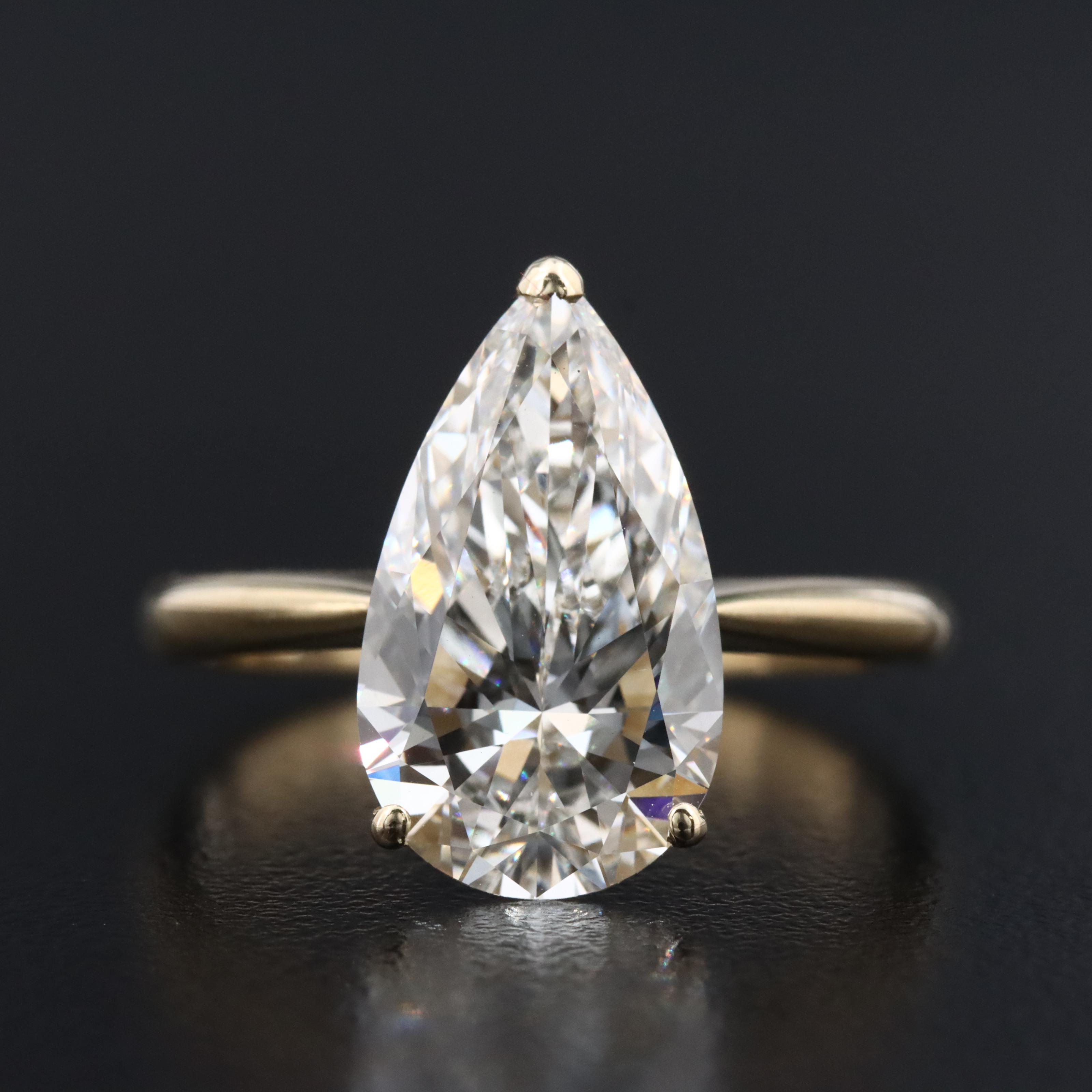 14K 4.44 CT Lab Grown Diamond Solitaire Ring with IGI Report