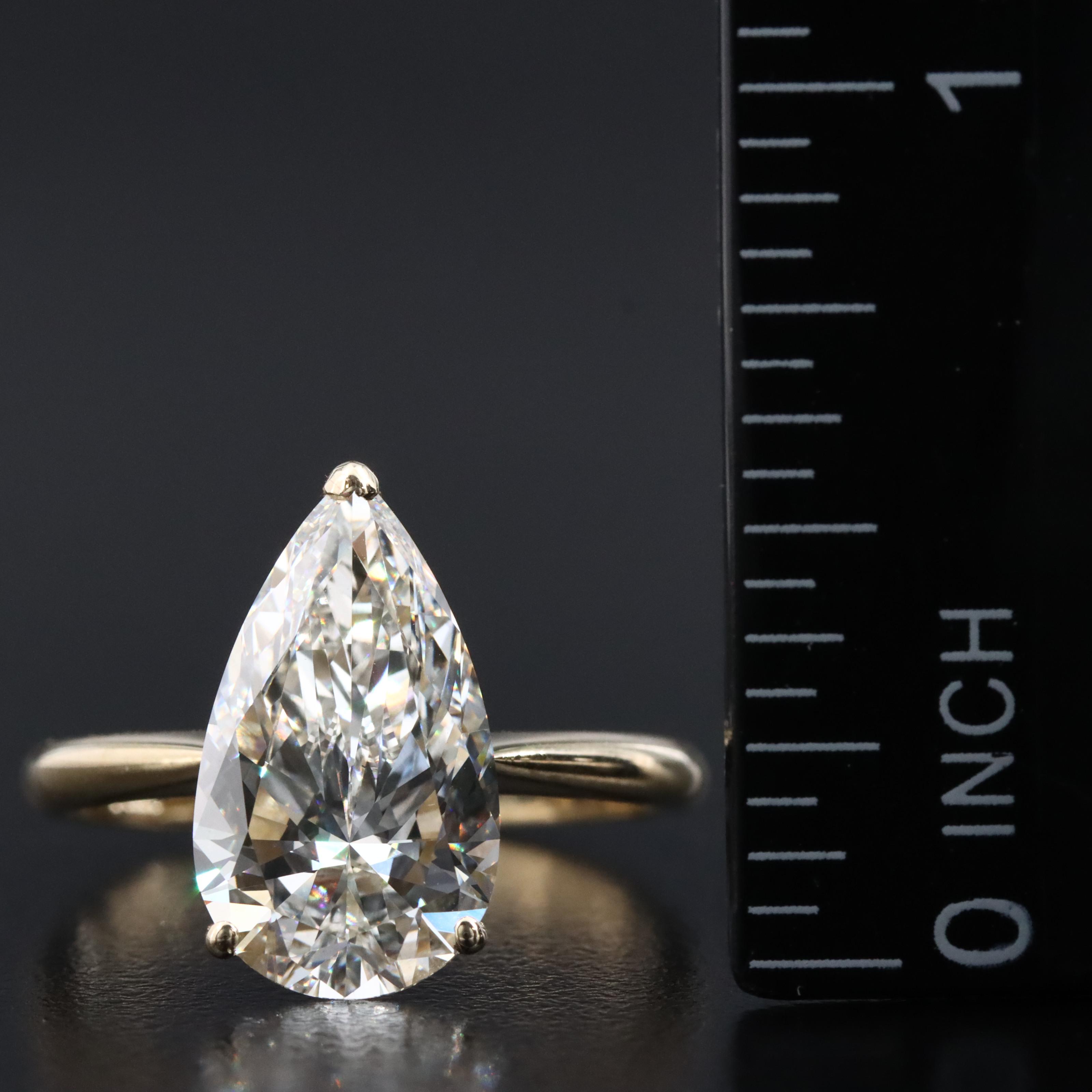 14K 4.44 CT Lab Grown Diamond Solitaire Ring with IGI Report