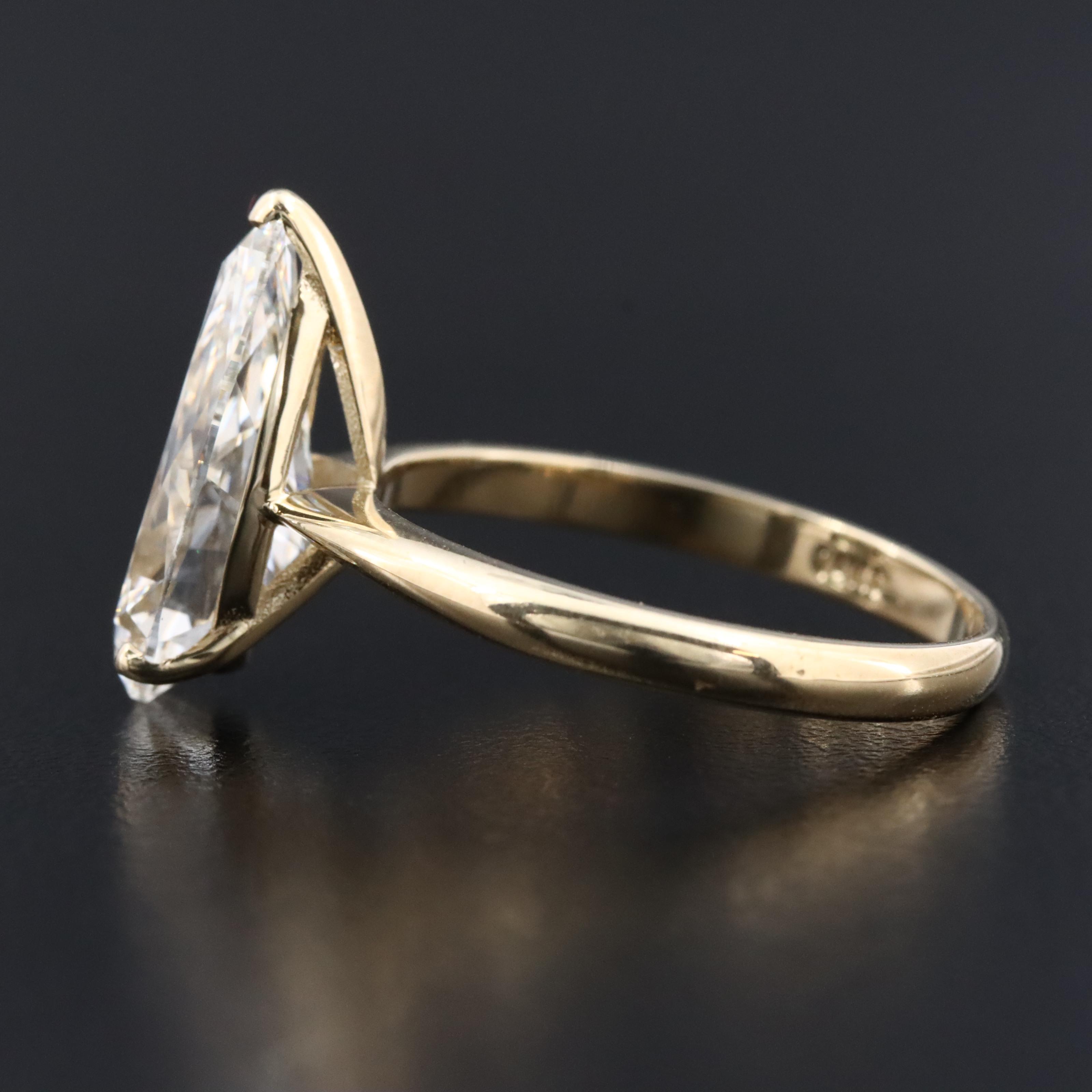 14K 4.44 CT Lab Grown Diamond Solitaire Ring with IGI Report