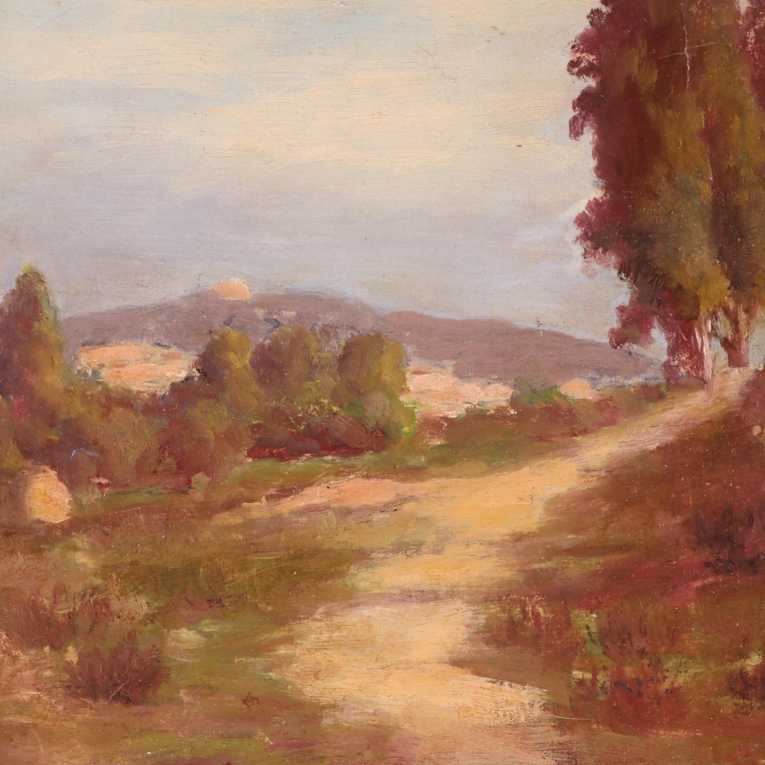 André Brillet Oil Painting "Les Collines des Falicon," Early to Mid-20th Century