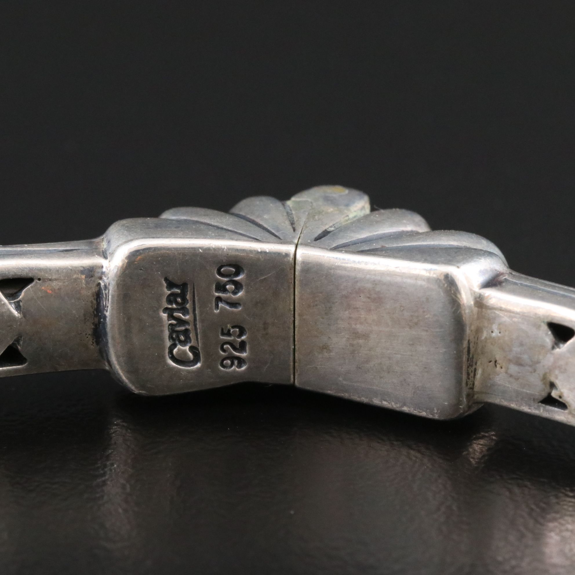 Caviar by Lagos Sterling, 18K and Citrine Hinged Bracelet