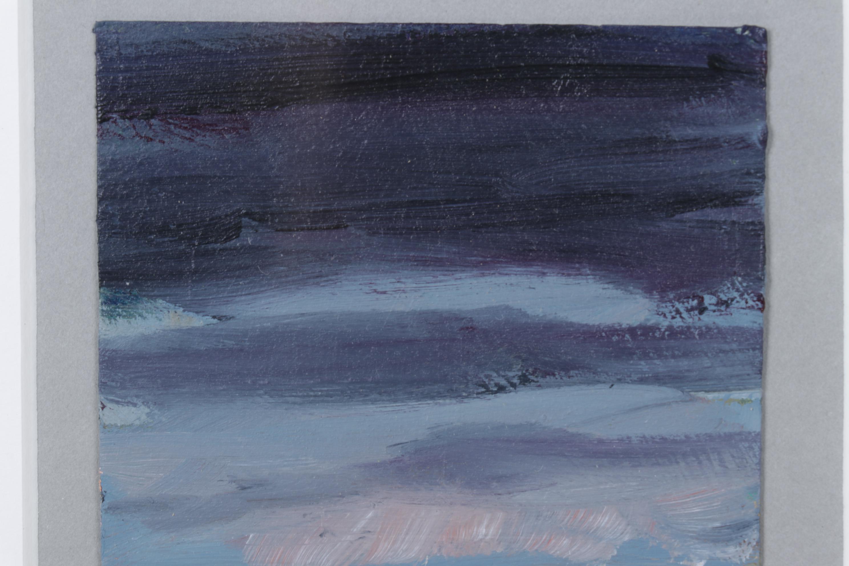 Landscape Oil Painting of River and Turbulent Clouds