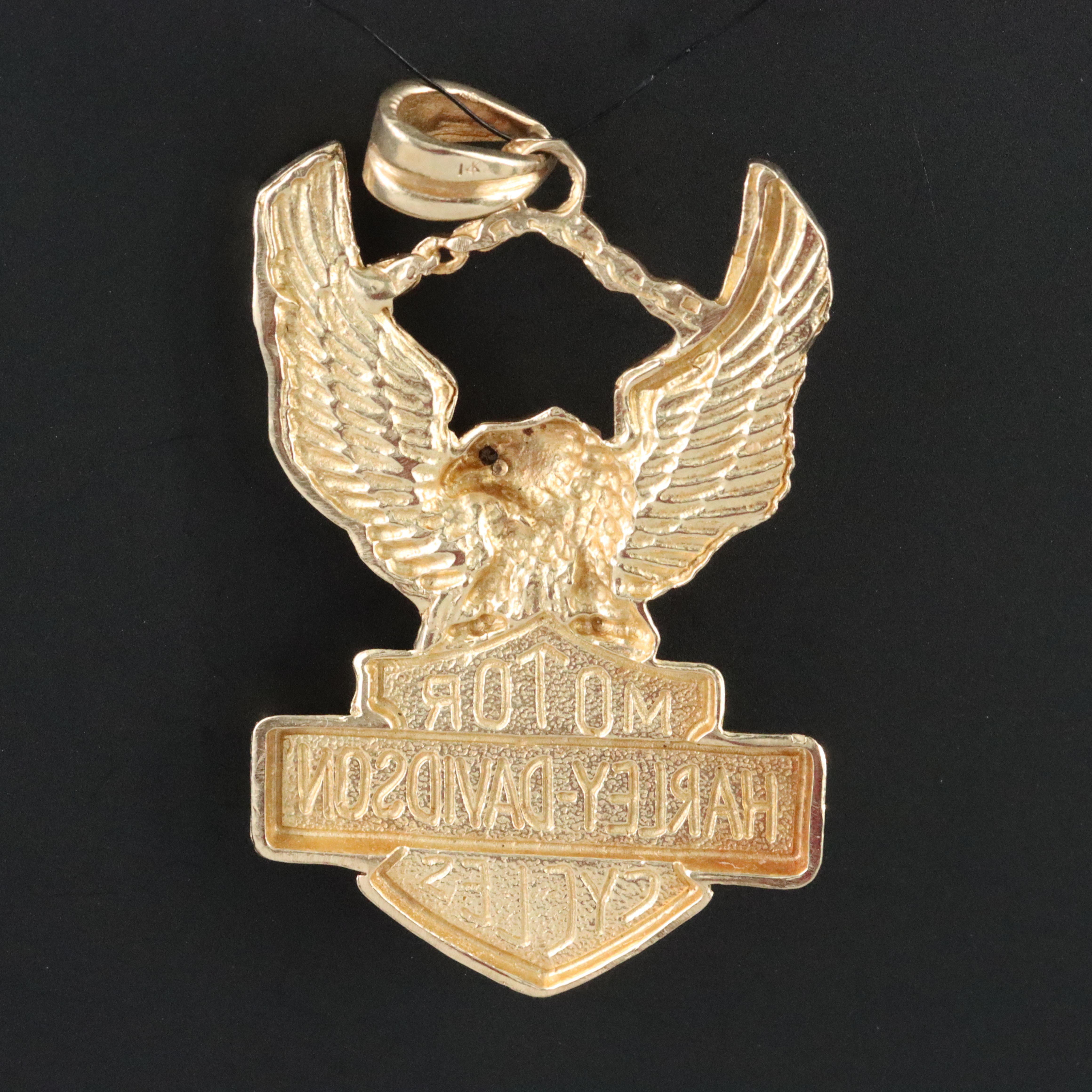 14K Ruby Harley Davidson Pendant