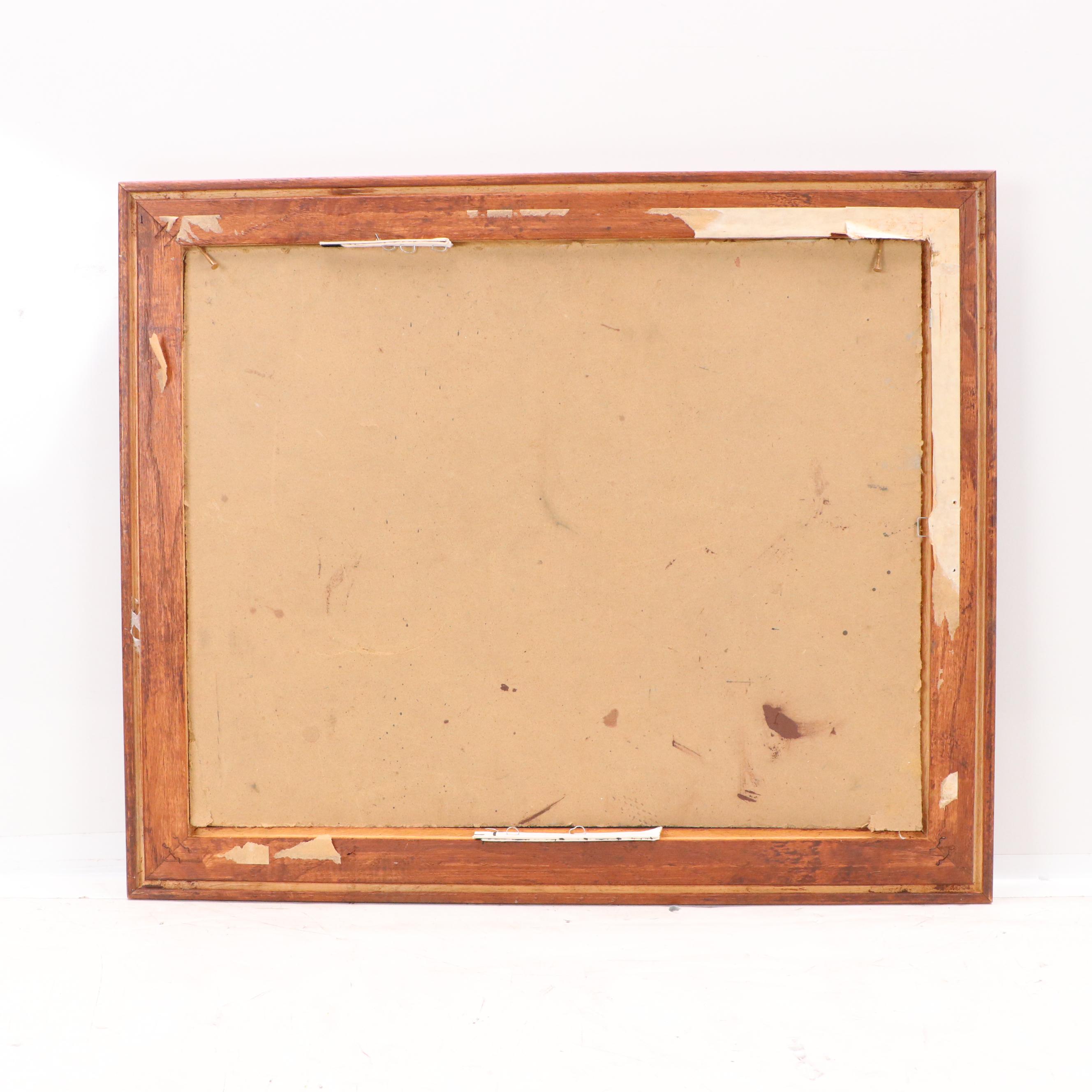 Gaston Petridis Oil Painting of Stormy Seascape, Late 20th Century