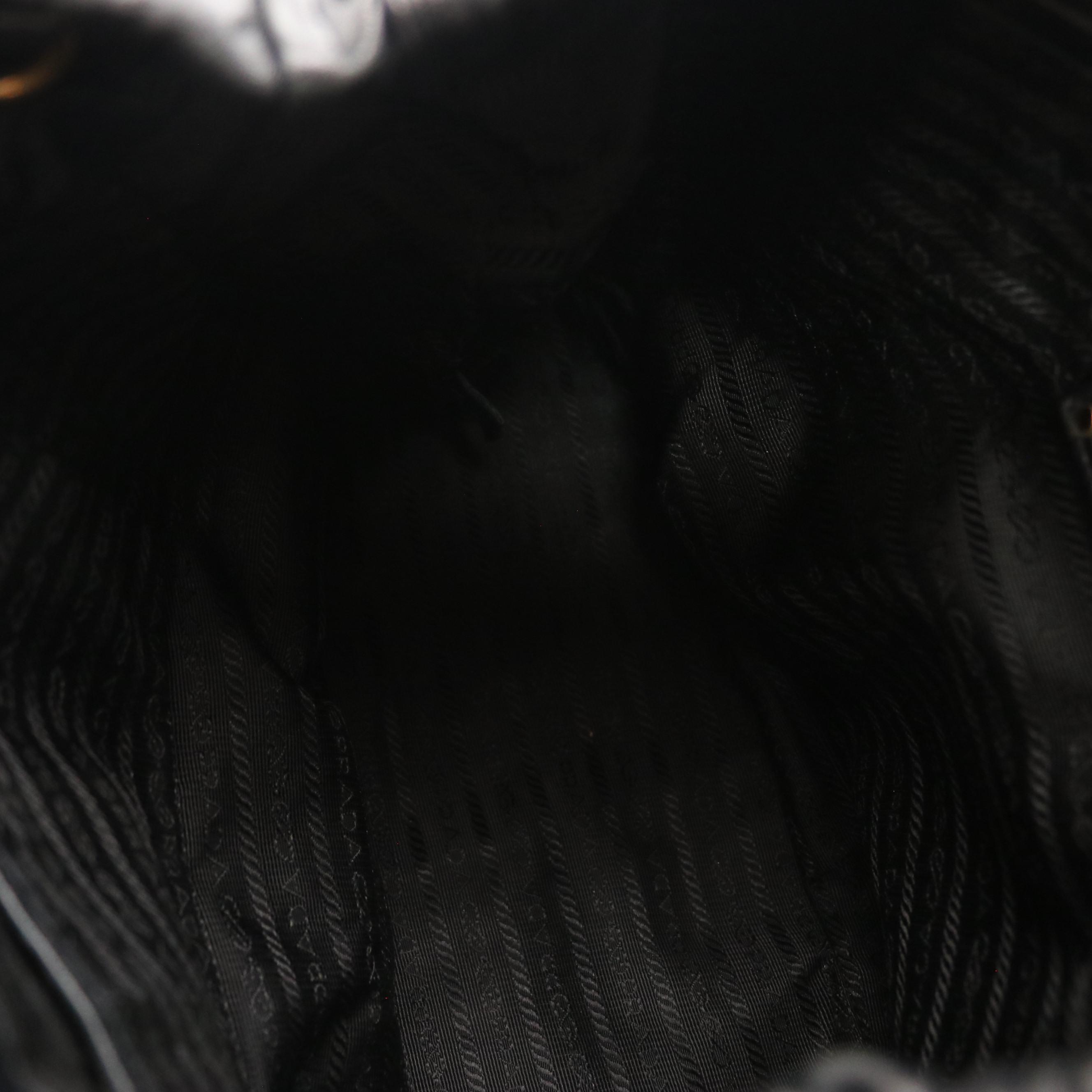 Prada Black Gaufré Nappa Leather Two-Way Bag