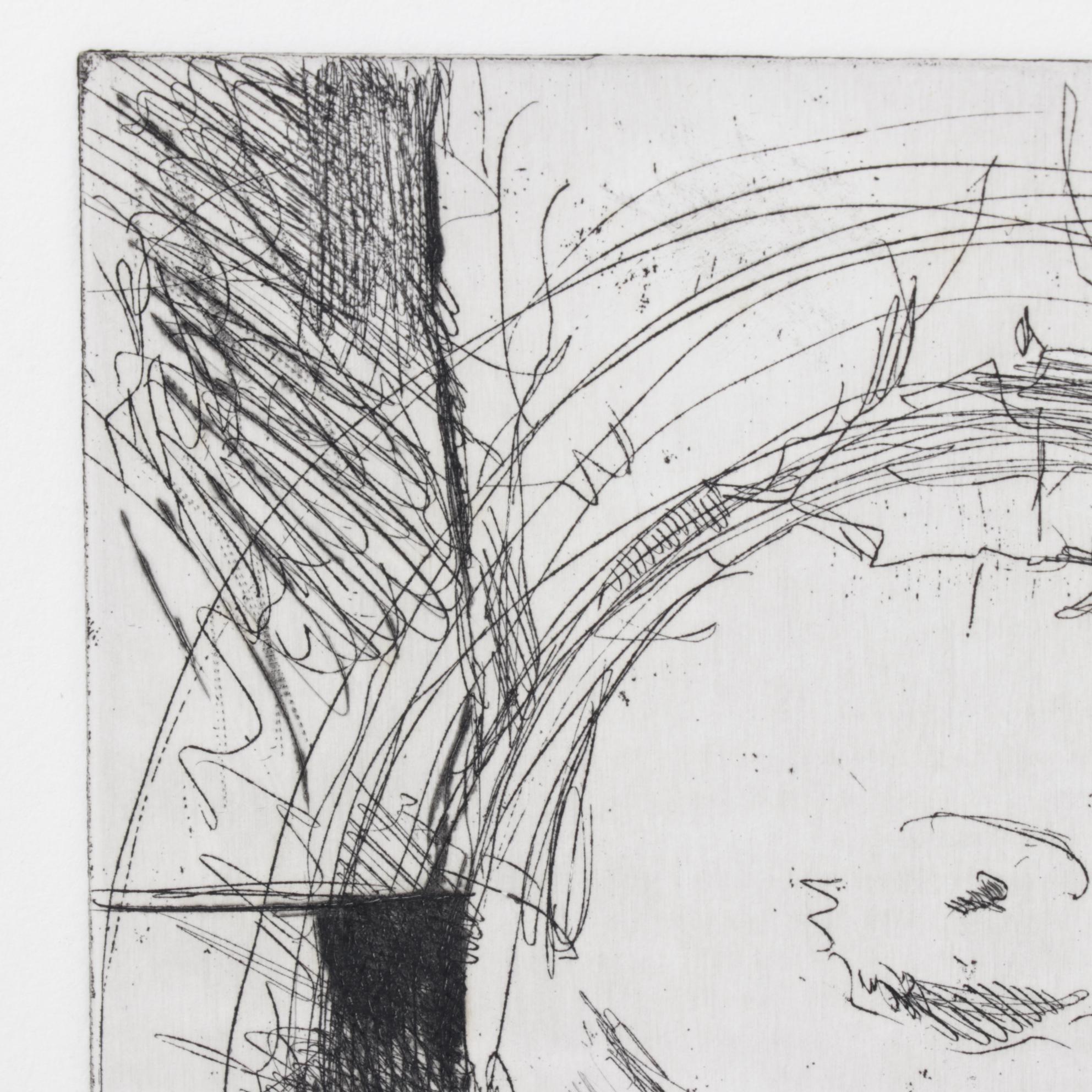 M. Buguon Black and White Etching of Torso, 1980