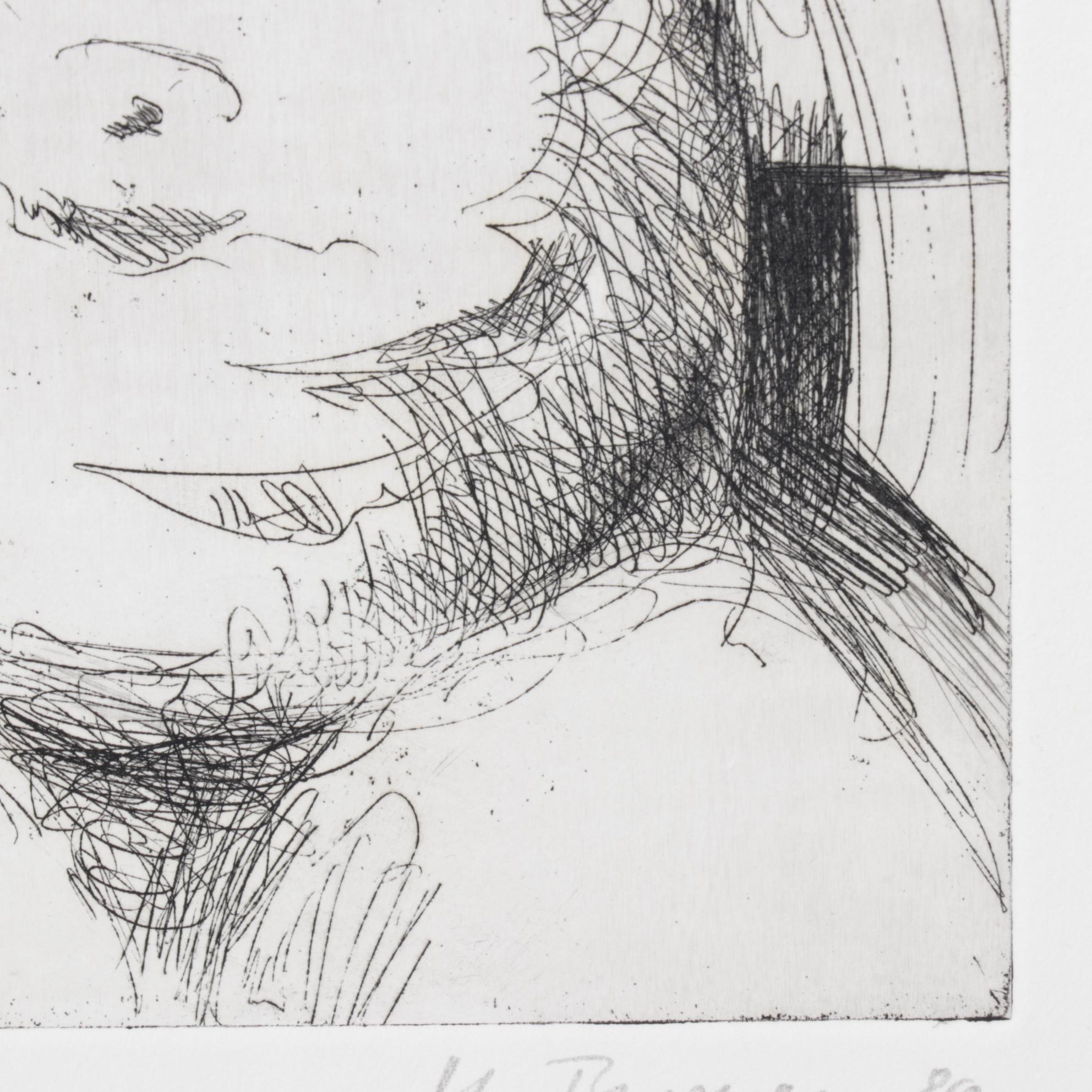 M. Buguon Black and White Etching of Torso, 1980