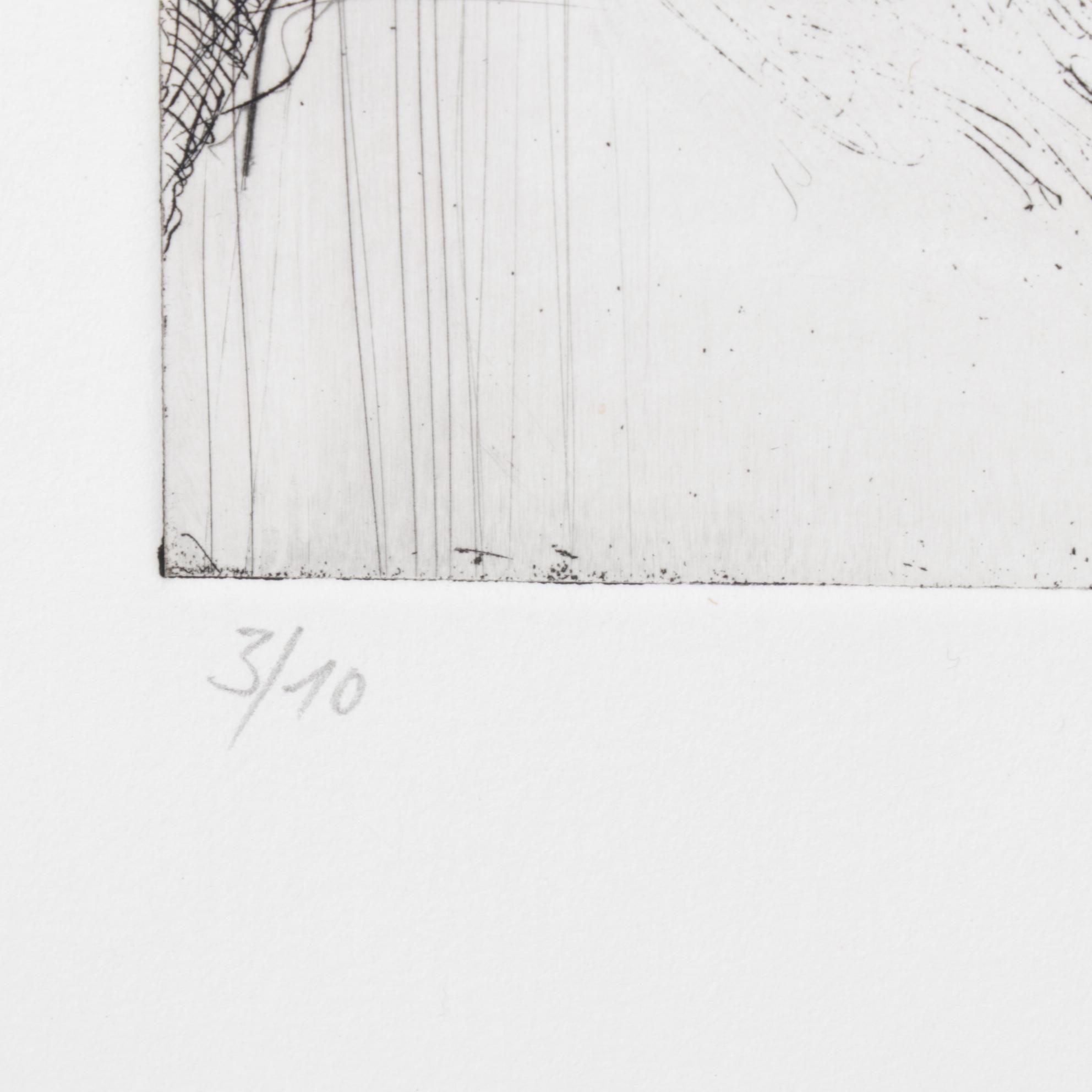 M. Buguon Black and White Etching of Torso, 1980