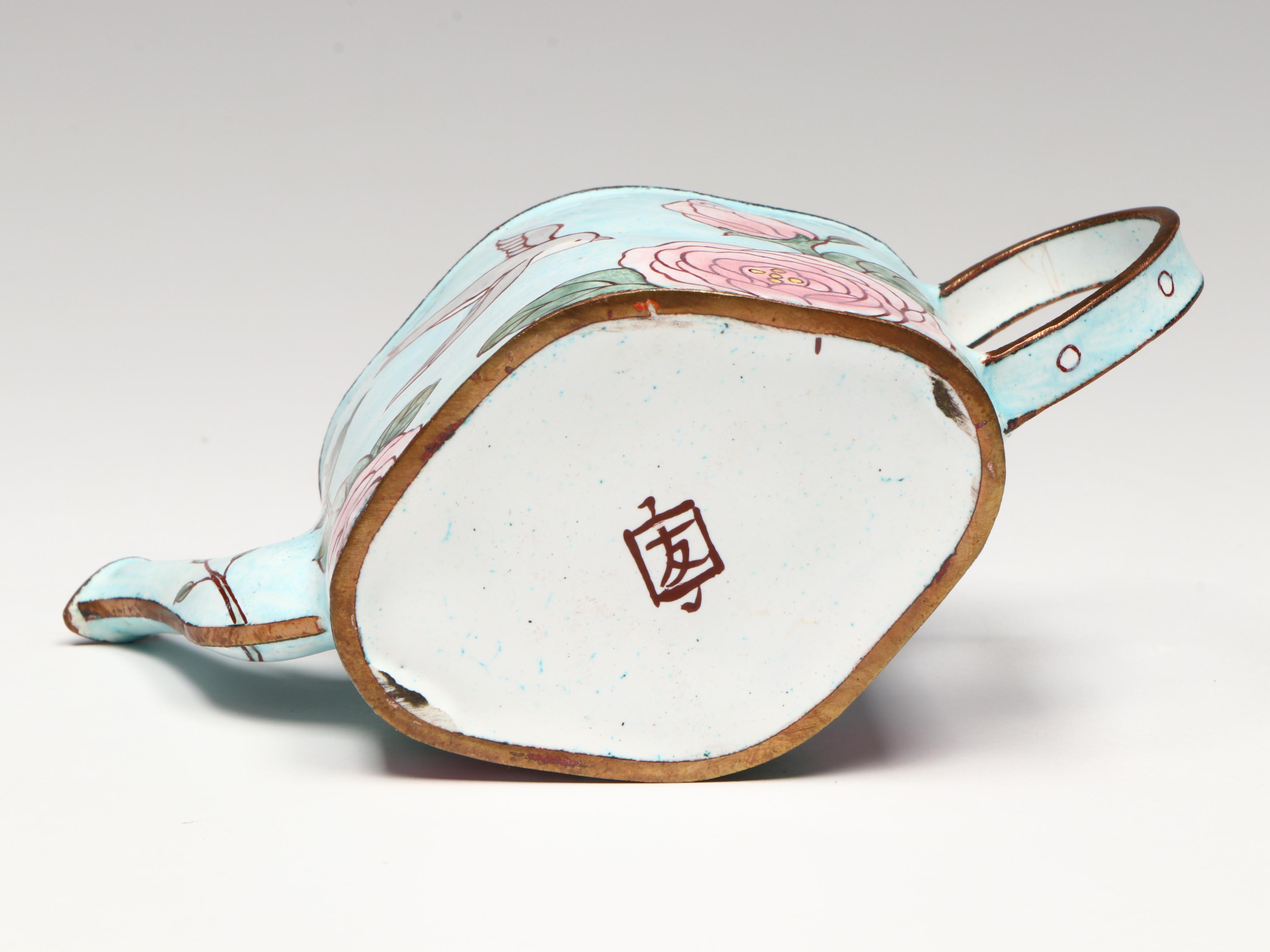 Kosta Boda Art Glass Tulip Sculpture, Hand-Enameled and Metal Miniature Teapots