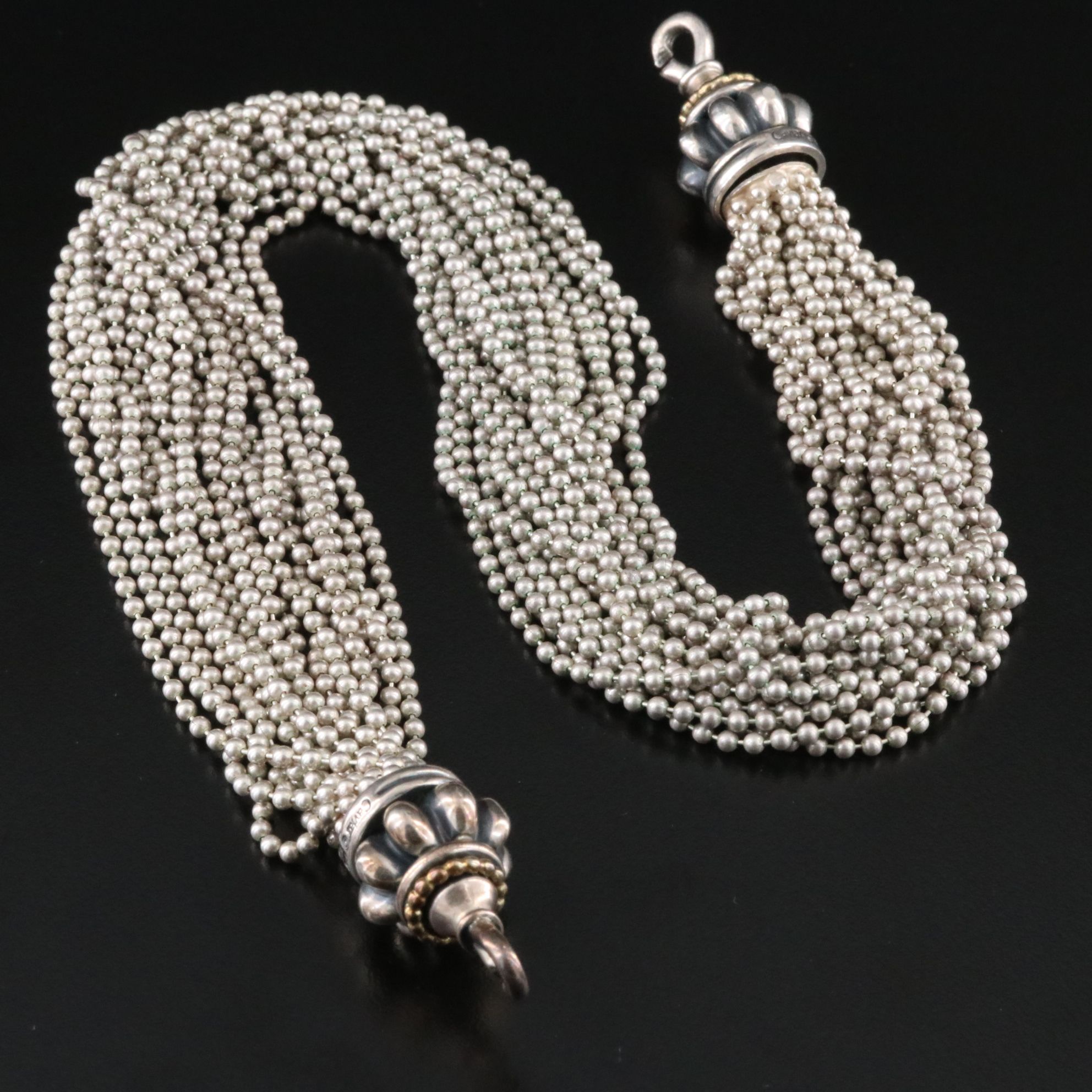 Caviar by Lagos Sterling, 18K Torsade Necklace with Interchangeable Gem Pendants