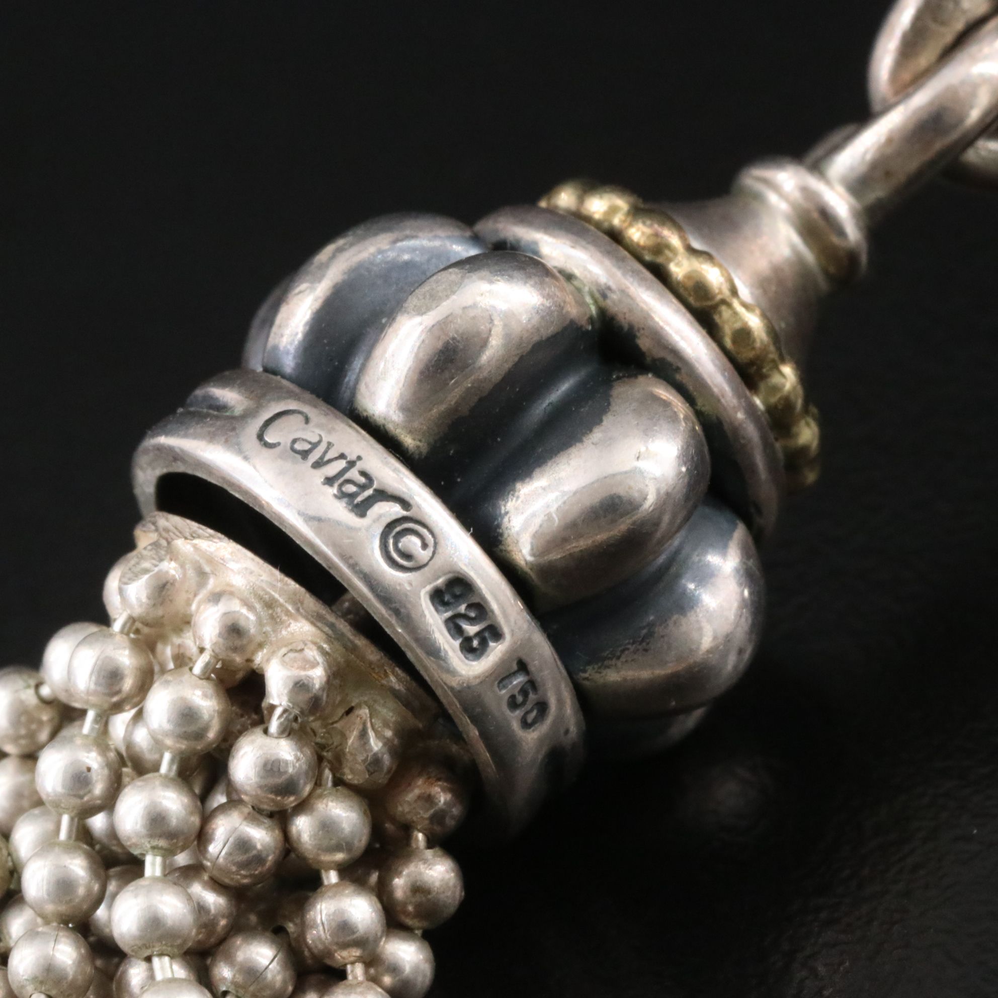 Caviar by Lagos Sterling, 18K Torsade Necklace with Interchangeable Gem Pendants