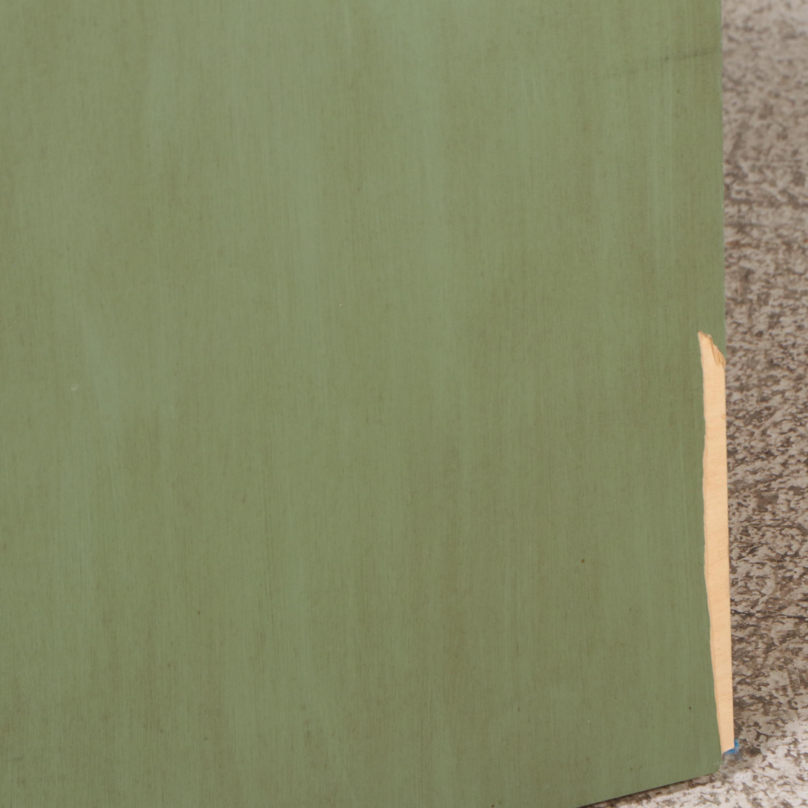 Green Painted Two-Drawer Chest, Magazine Rack, and Knitting Stand.
