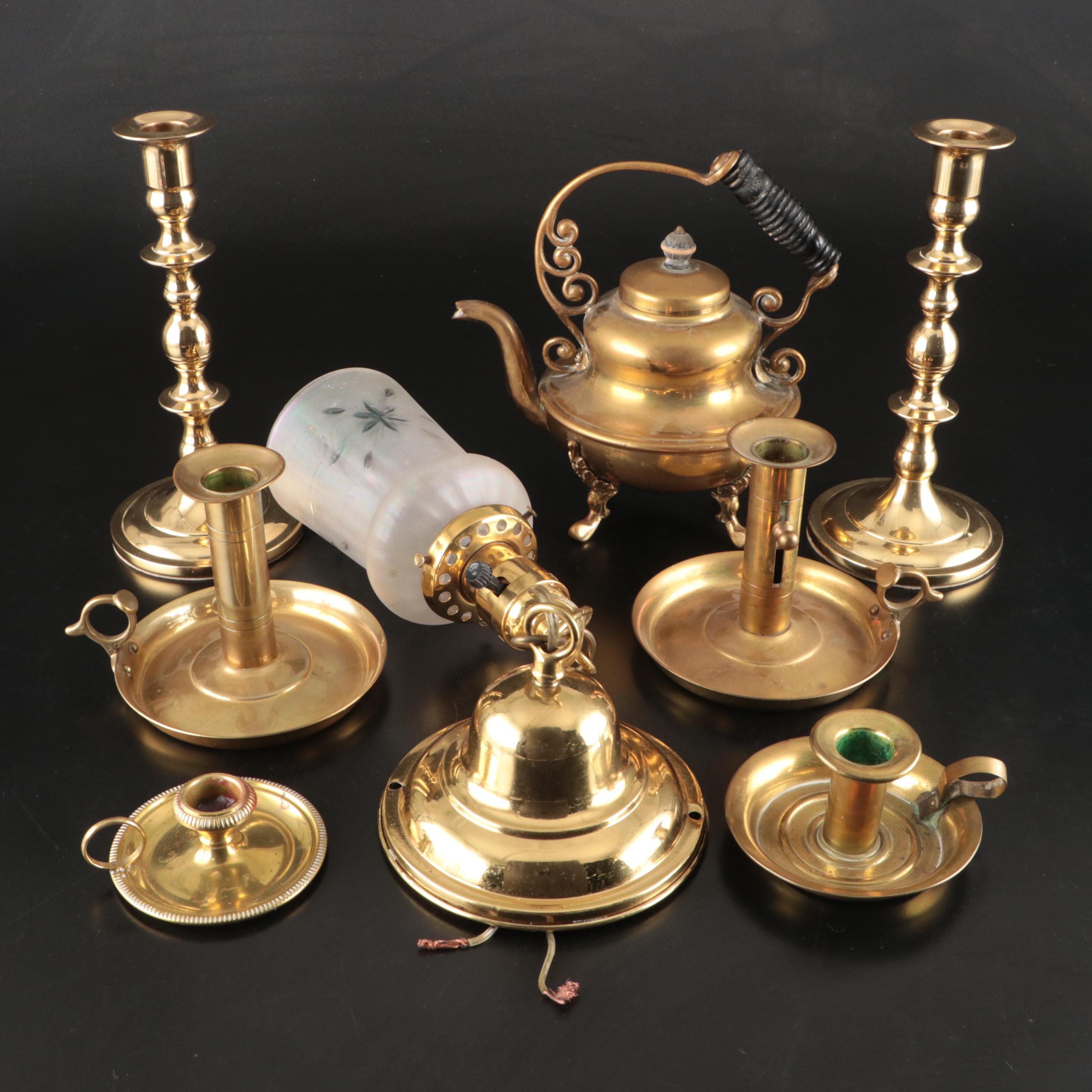 Baldwin Brass Candle Holders, Brass Chambersticks, and More Brass Décor