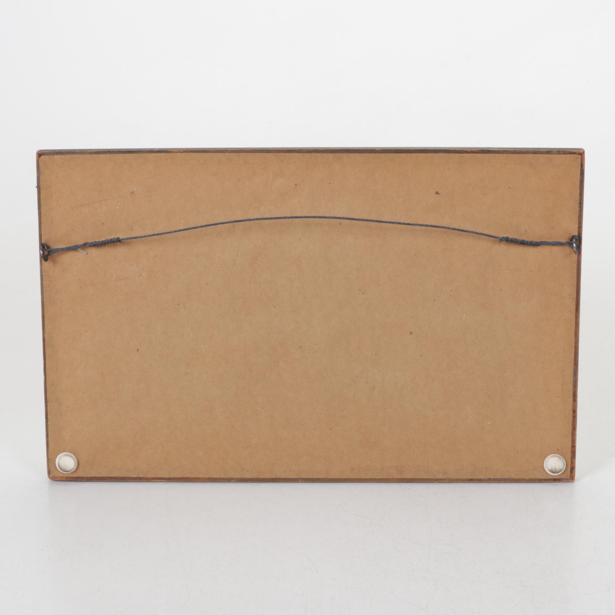 B.J. Eiswald Pastoral Farm Landscape Watercolor Painting, 1918