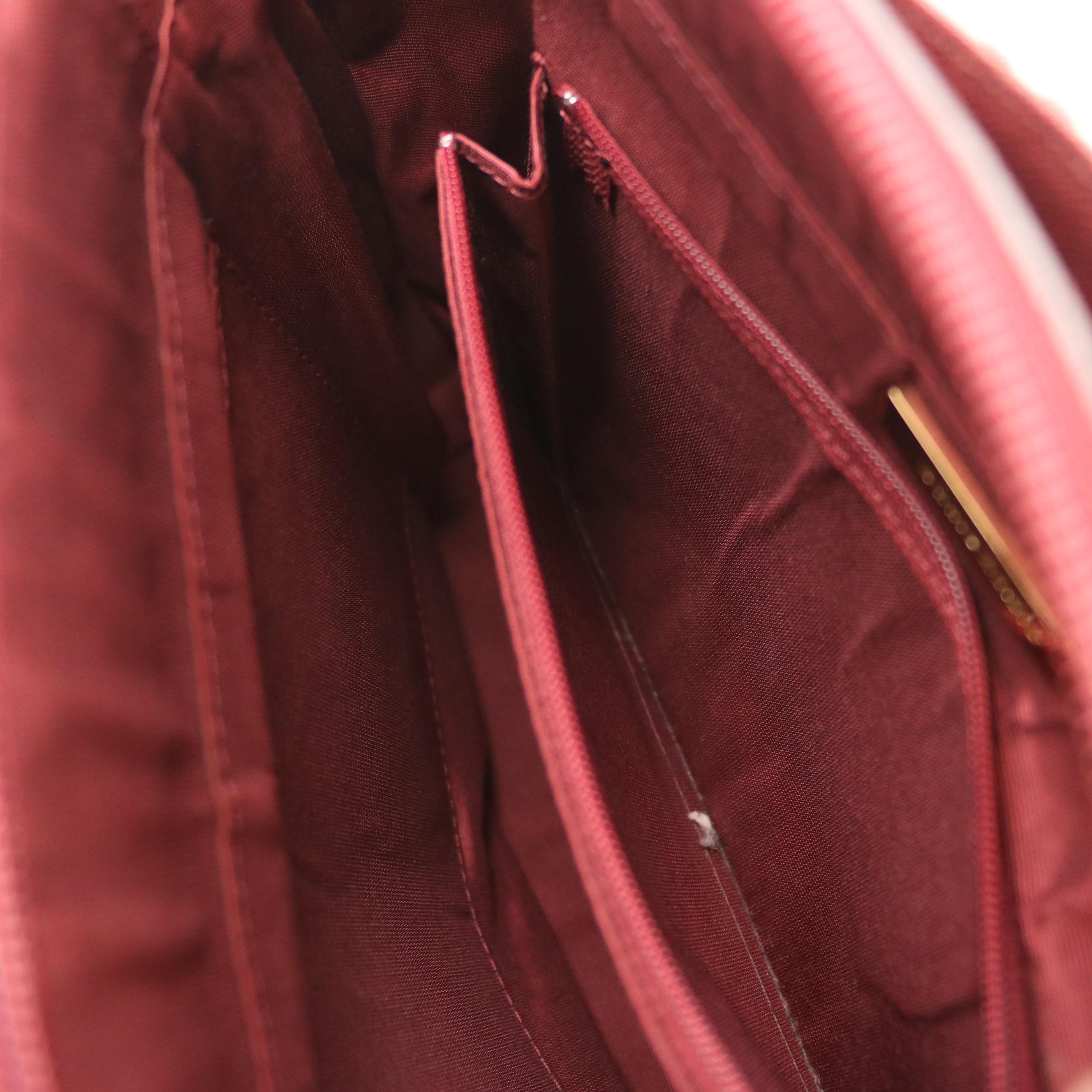 Burberry Top Handle Bag in Housecheck Nylon and Burgundy Leather Trim