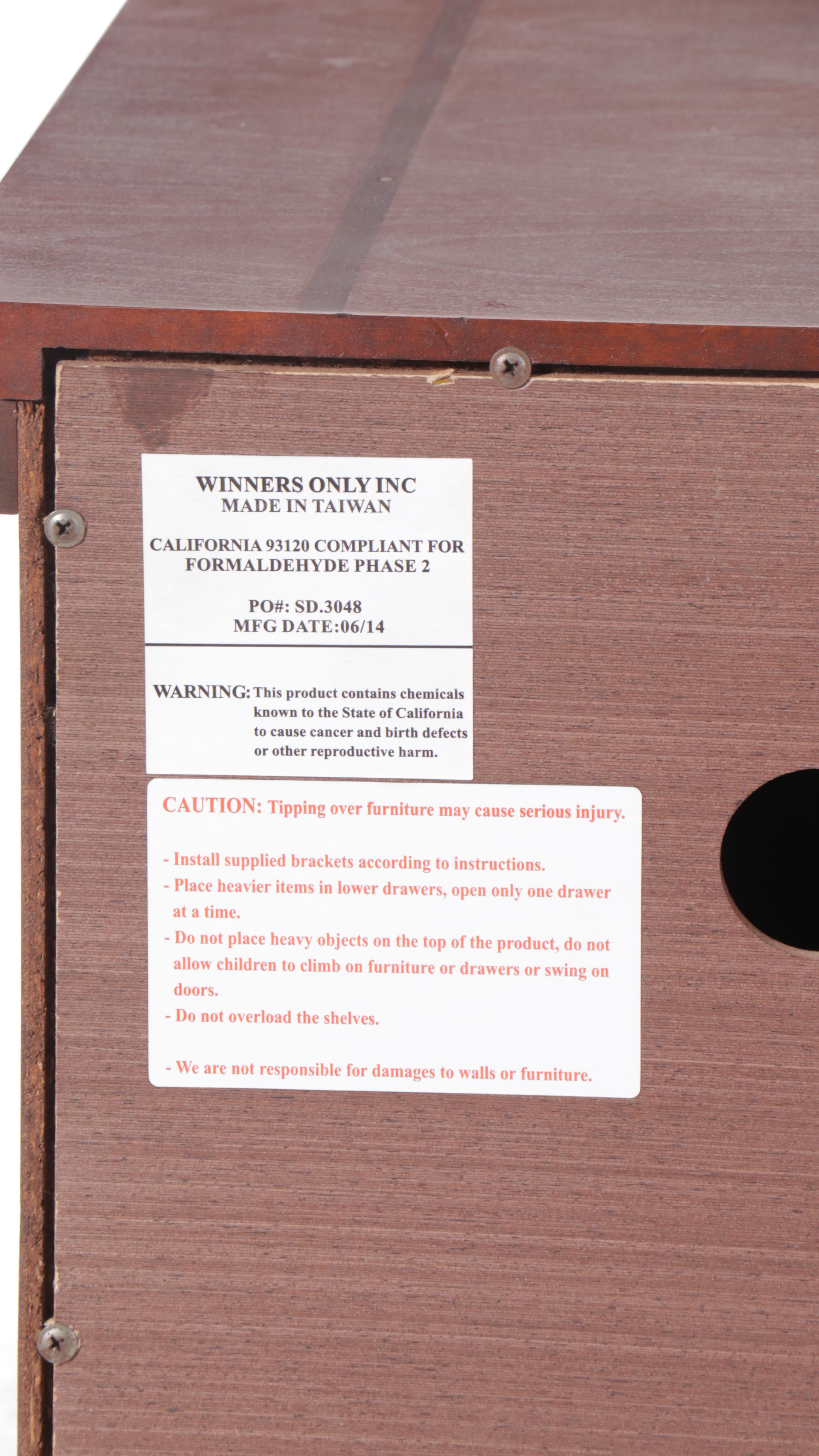 Winners Only Cherry-Finished Media Cabinet, 2014