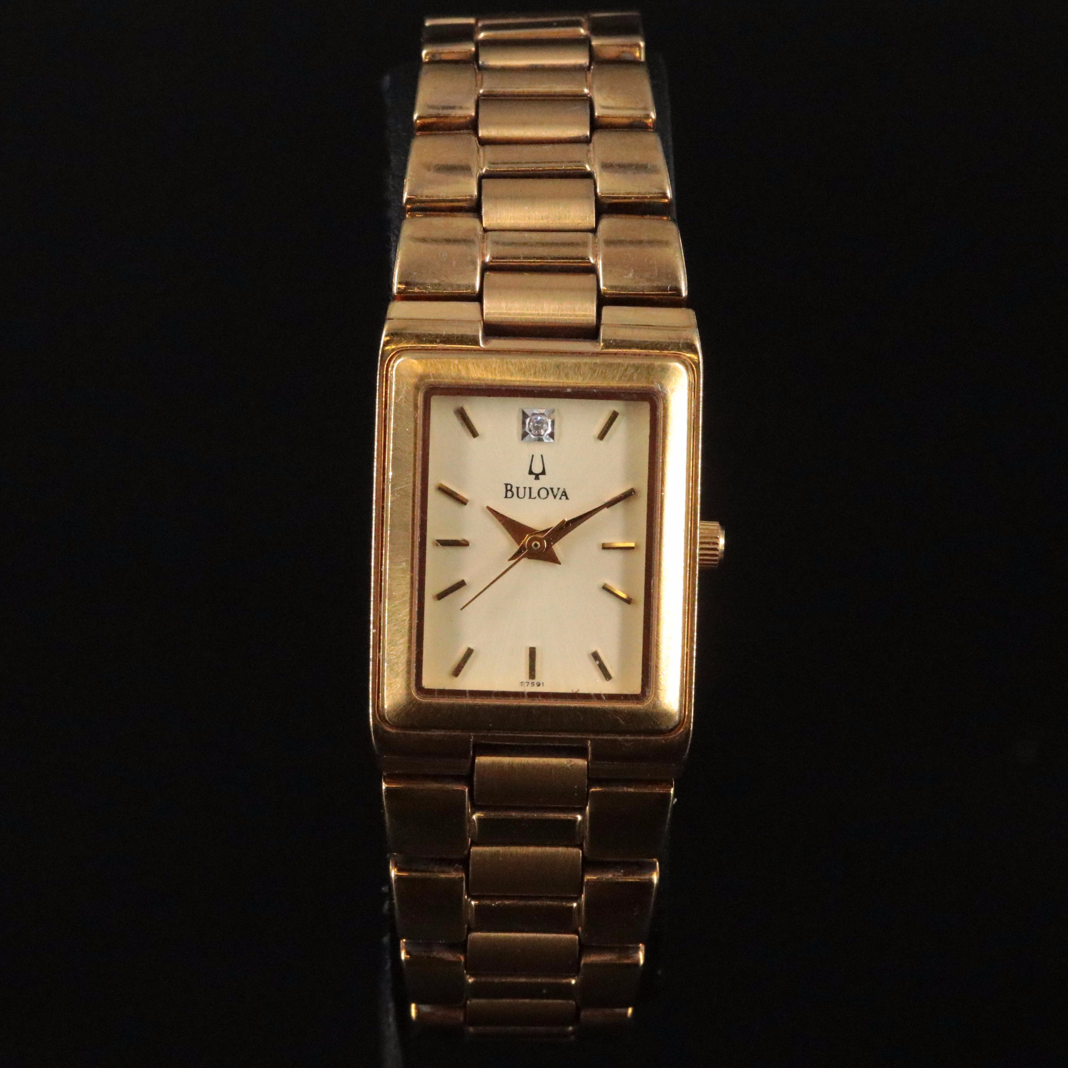 Bulova Diamond Accented Quartz Wristwatch