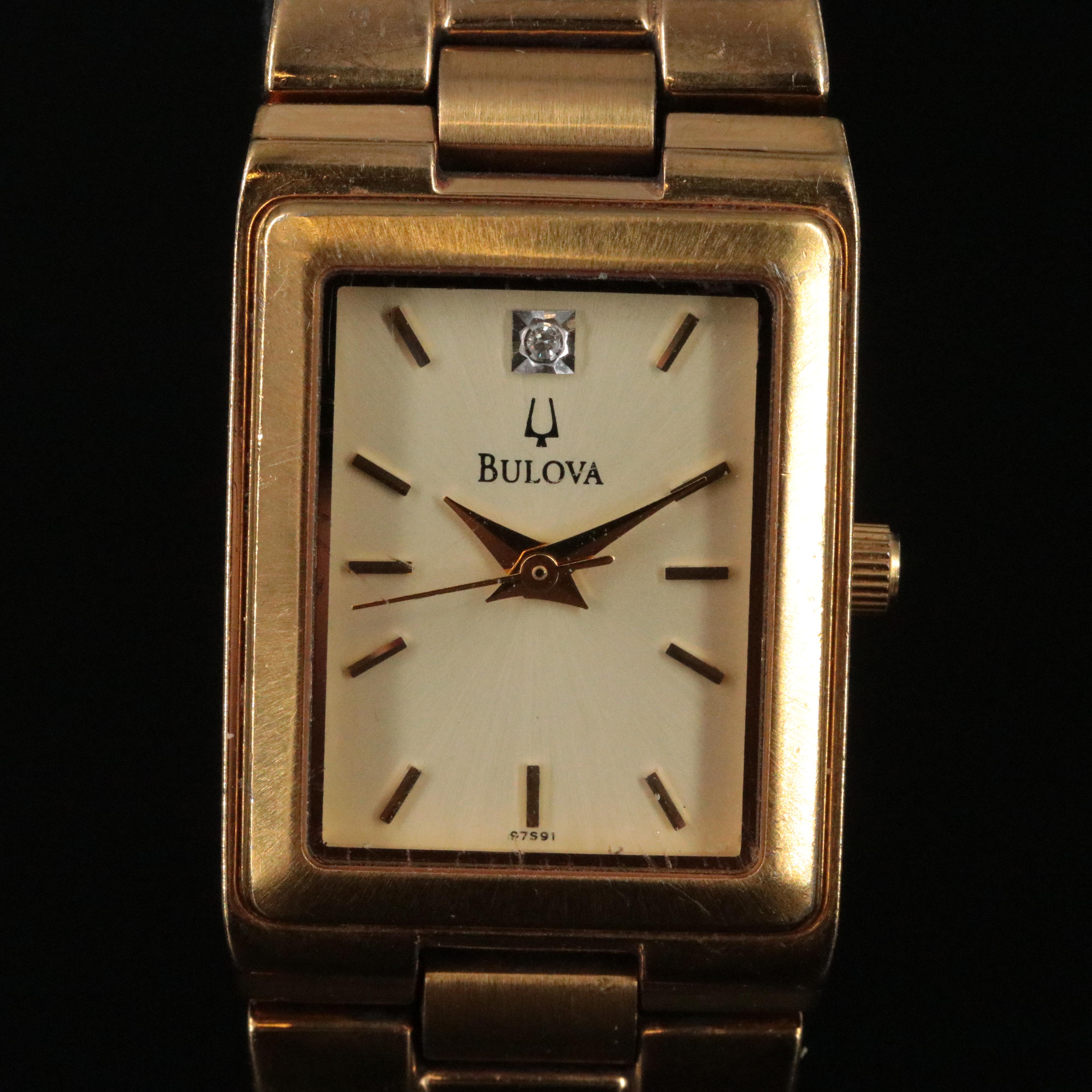 Bulova Diamond Accented Quartz Wristwatch