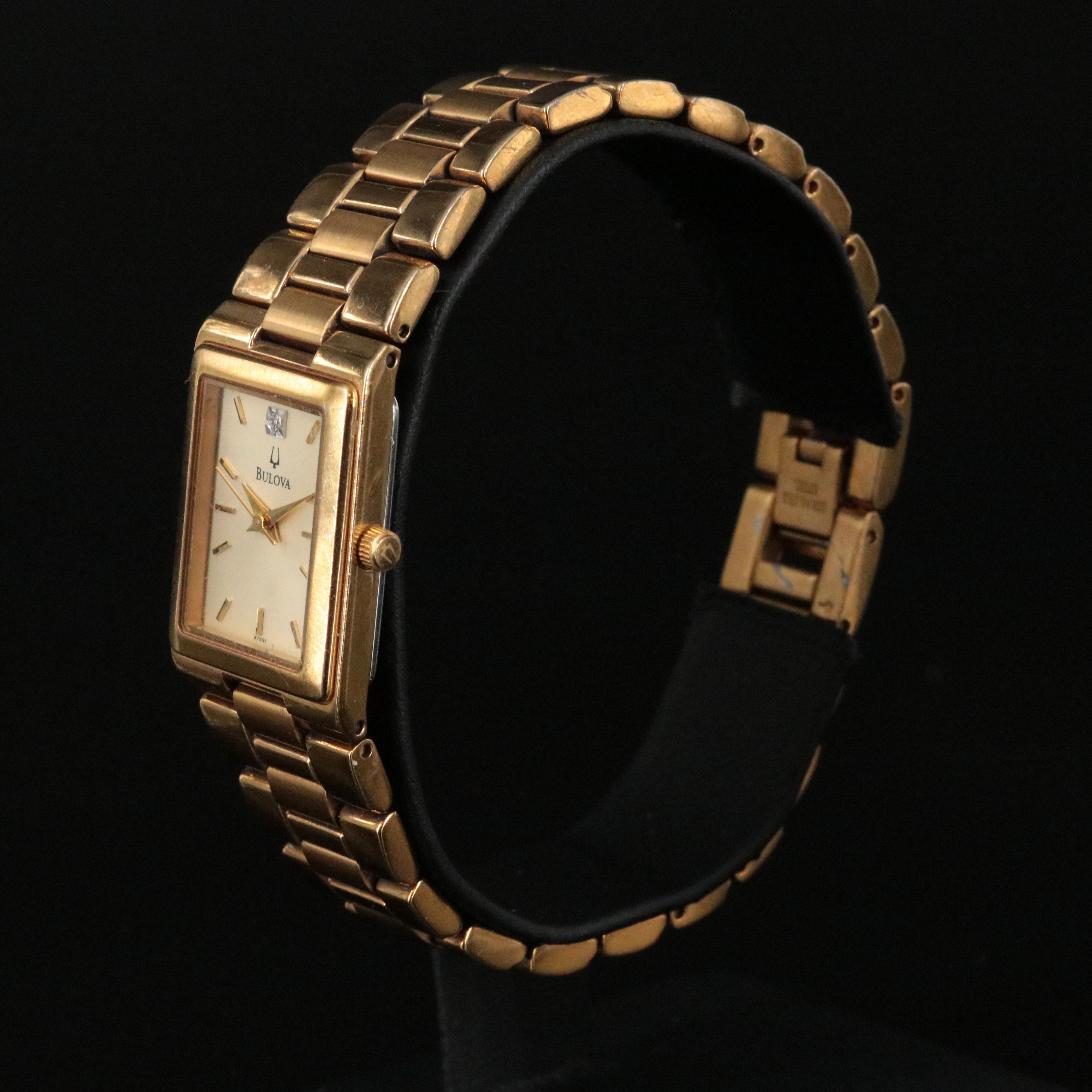 Bulova Diamond Accented Quartz Wristwatch