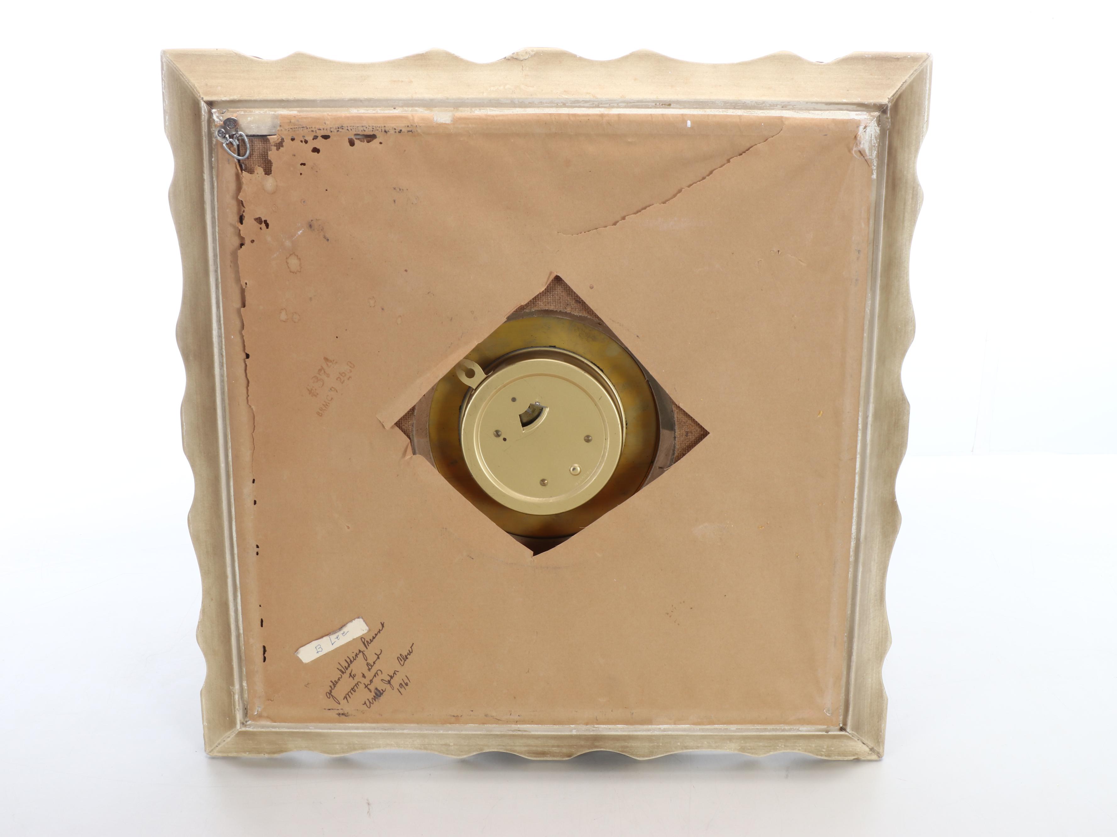 Baroque Revival German Giltwood Wall Clock, Mid-20th Century