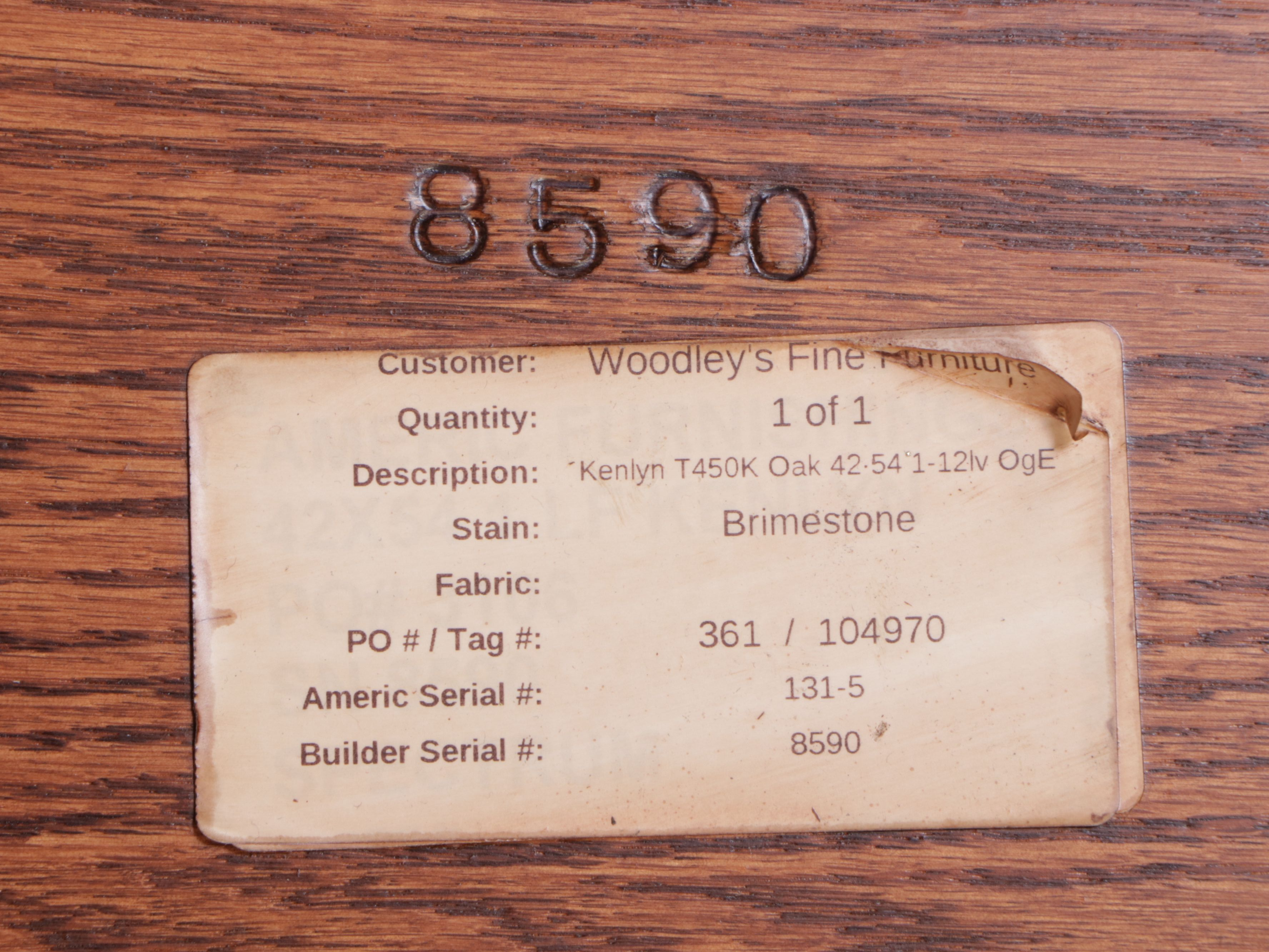 F & N Woodworking Mission Style Oak Five-Piece Dining Set