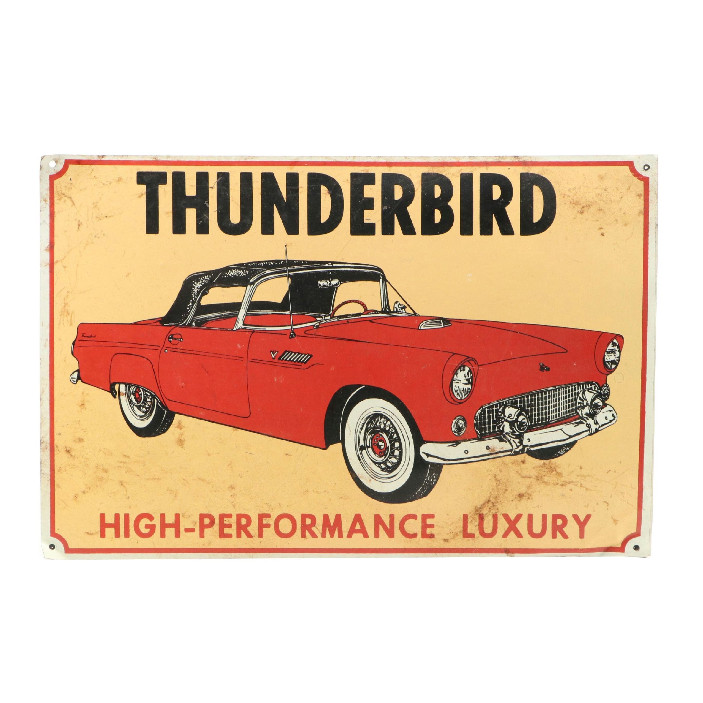 Thunderbird "High-Performance Luxury" Metal Sign