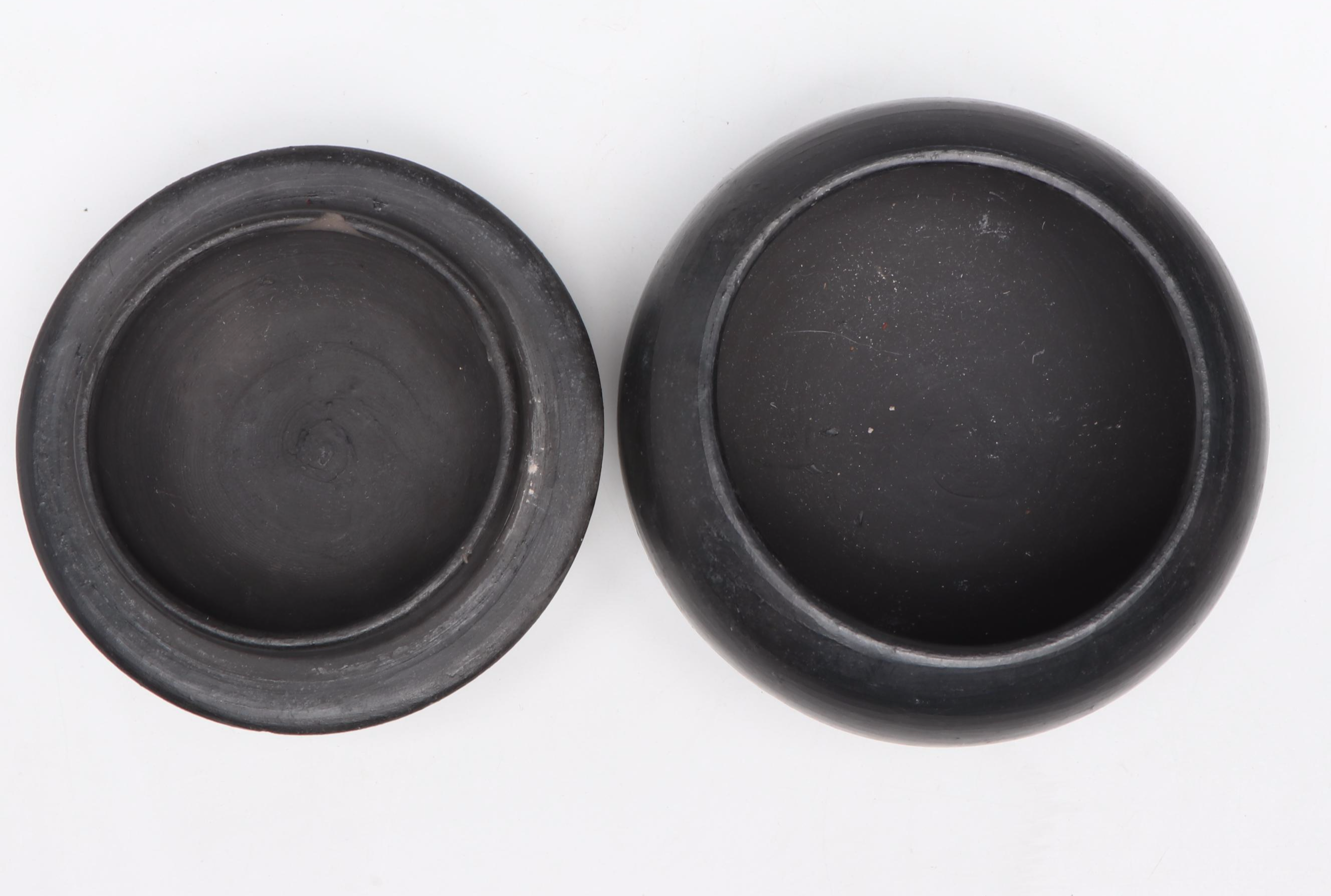 Mexican Barro Negro Lidded Jar with Venezuelan Folk Art Ceramic Figures