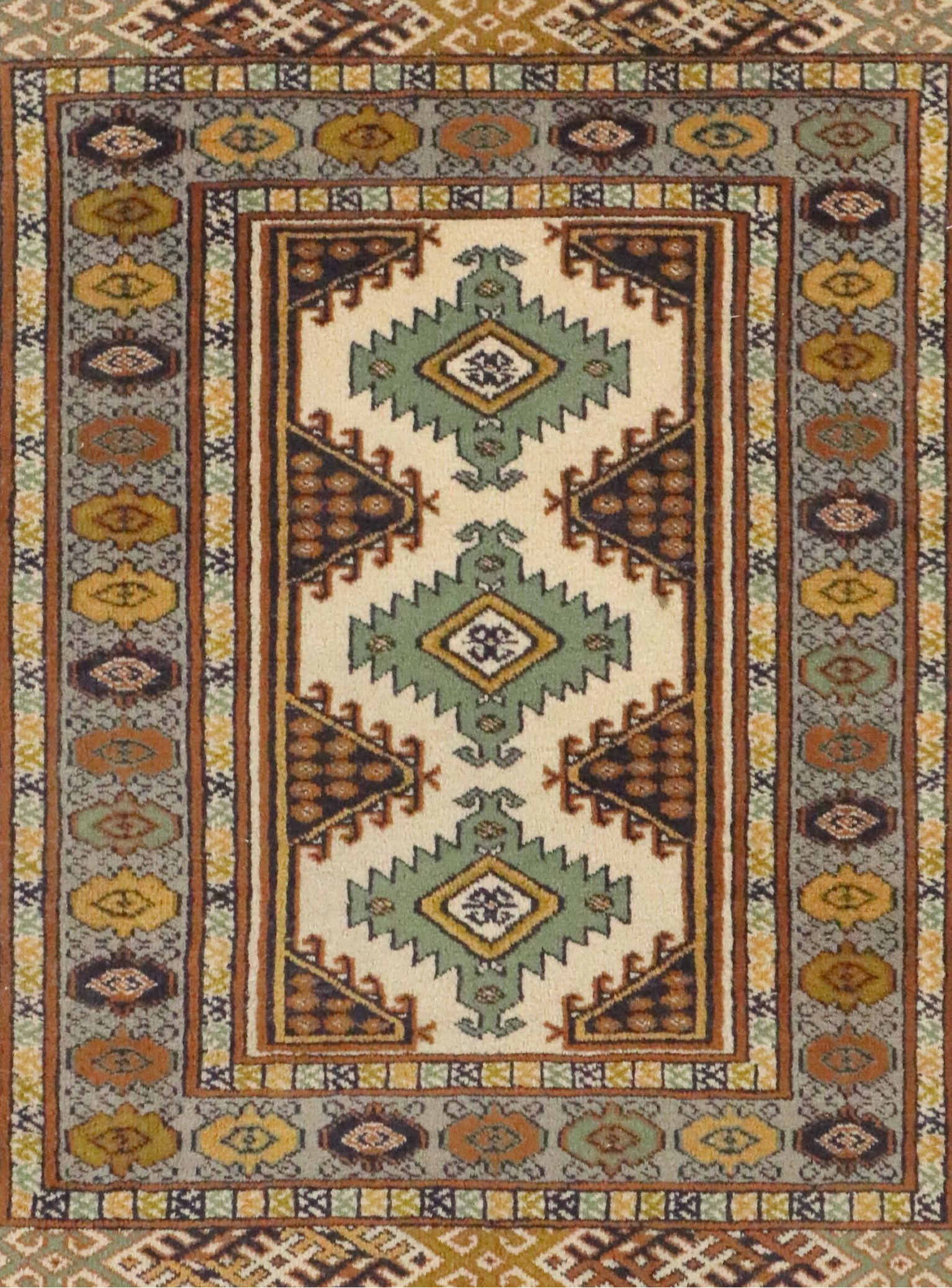 2'3 x 3'2 Hand-Knotted Afghan Turkmen Accent Rug