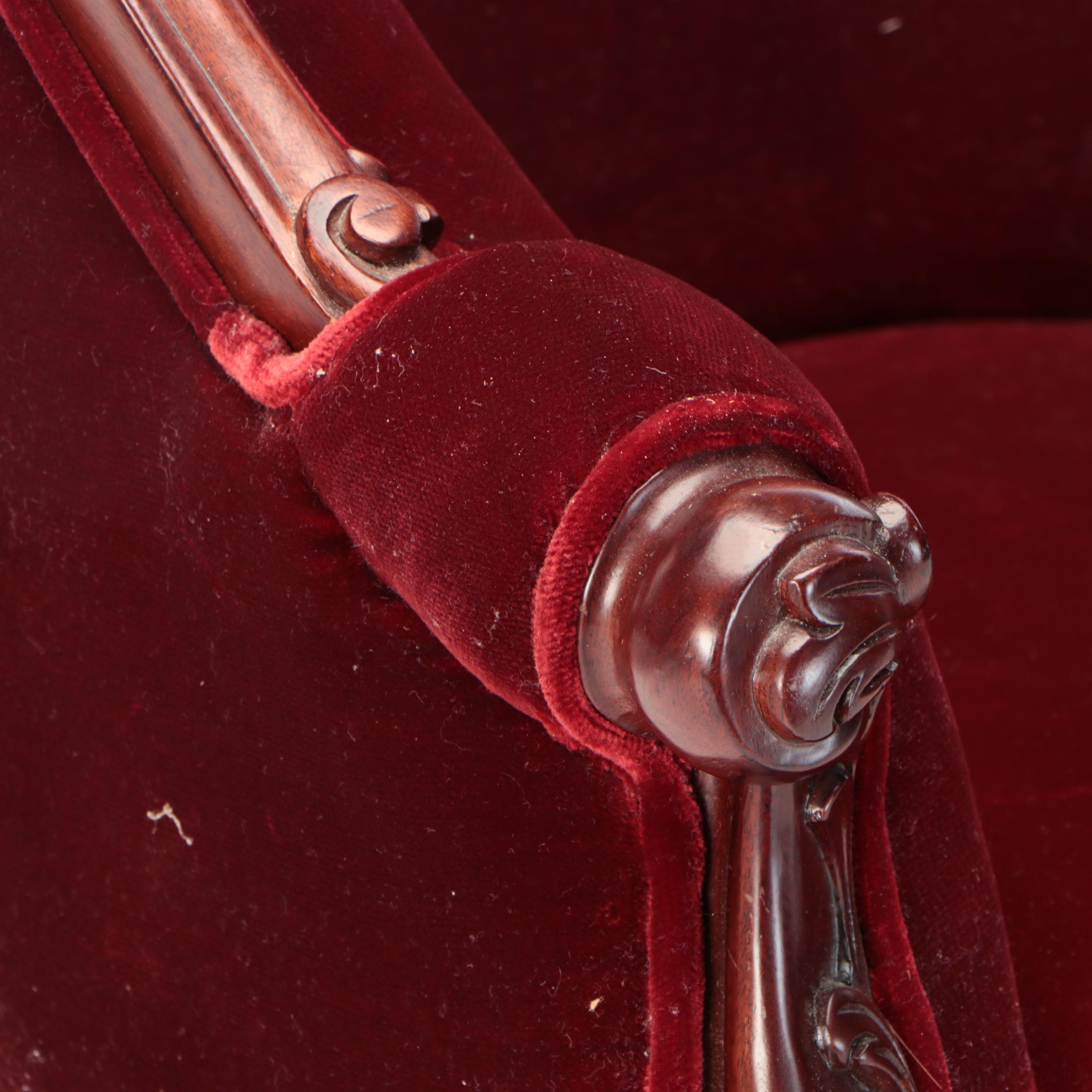 Victorian Style Children's Velvet Armchair with Side Chairs