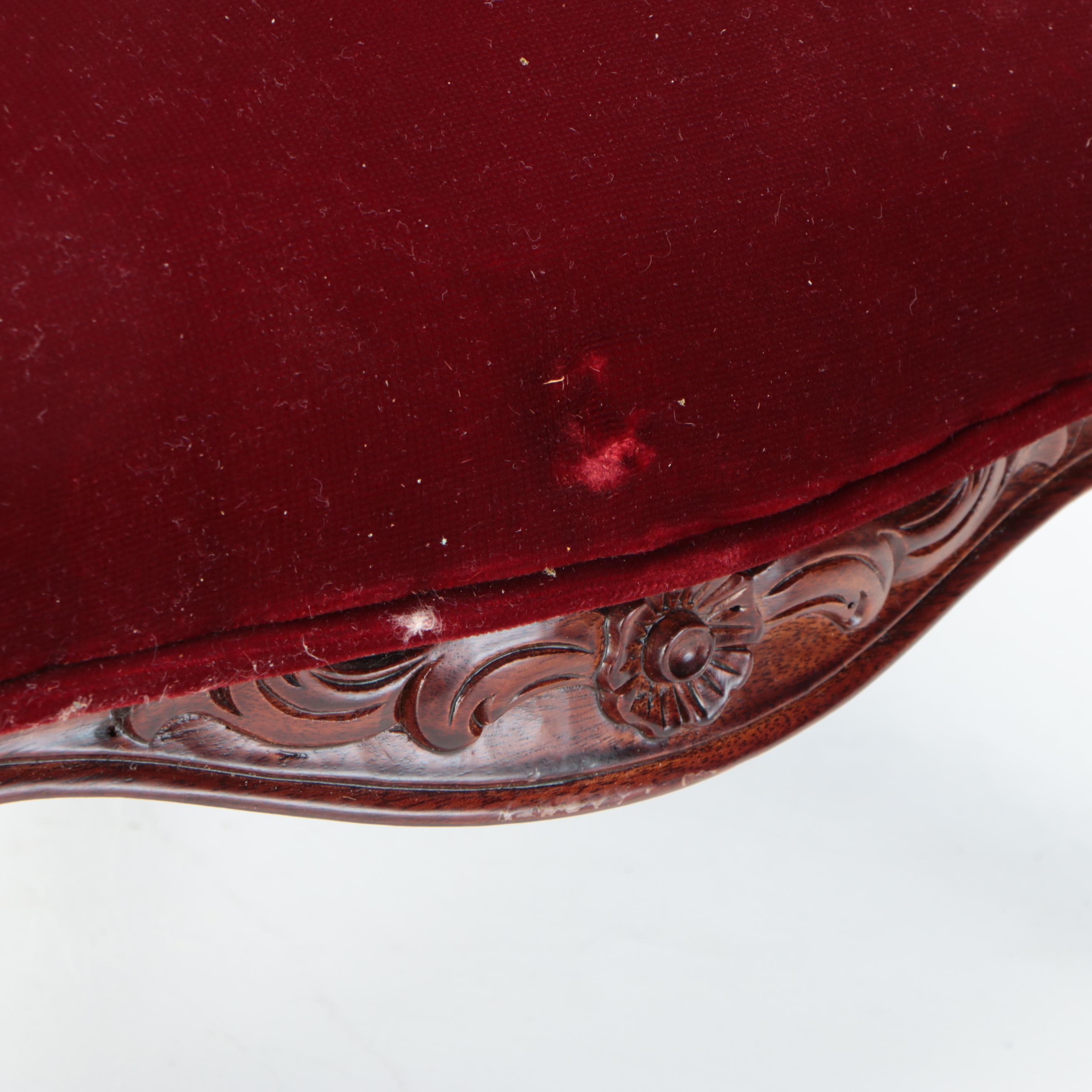 Victorian Style Children's Velvet Armchair with Side Chairs