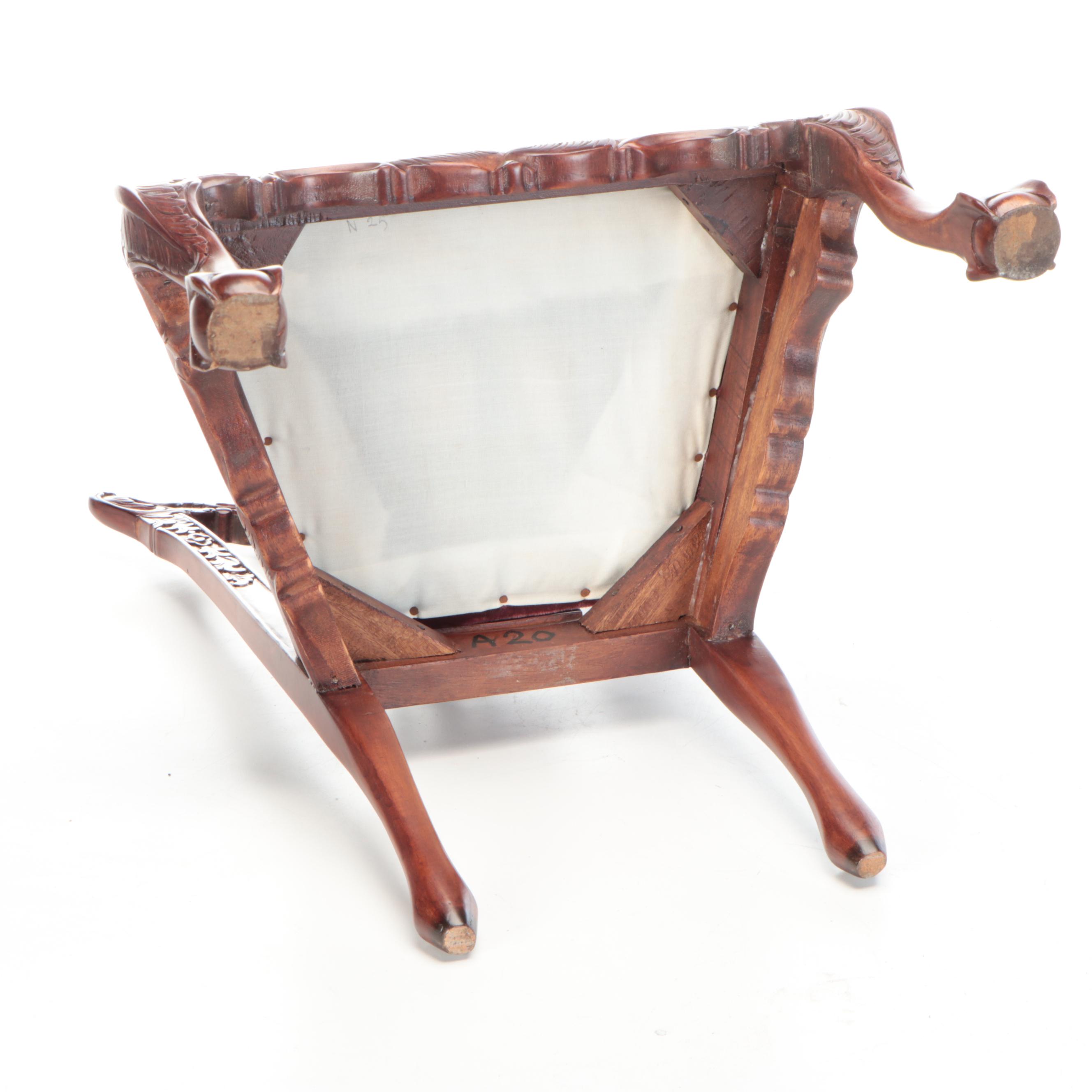 Victorian Style Children's Velvet Armchair with Side Chairs